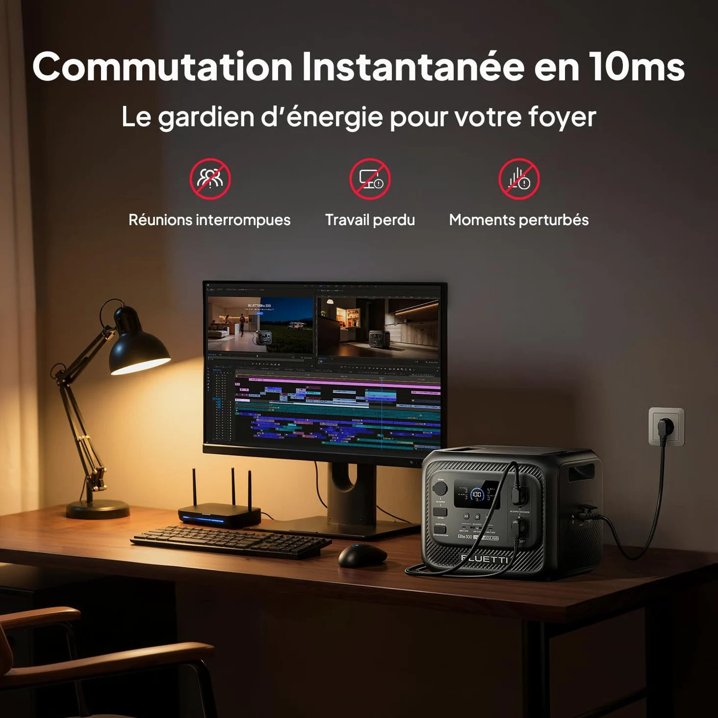 BLUETTI Elite 300 Générateur Électrique Portable (Nouveauté 2026), Batterie Nomade LiFePO4 3014,4Wh avec Prises CA 2400 W (Surge 4800 W), Compact pour Secours Domestique, Camping et Camping-Car