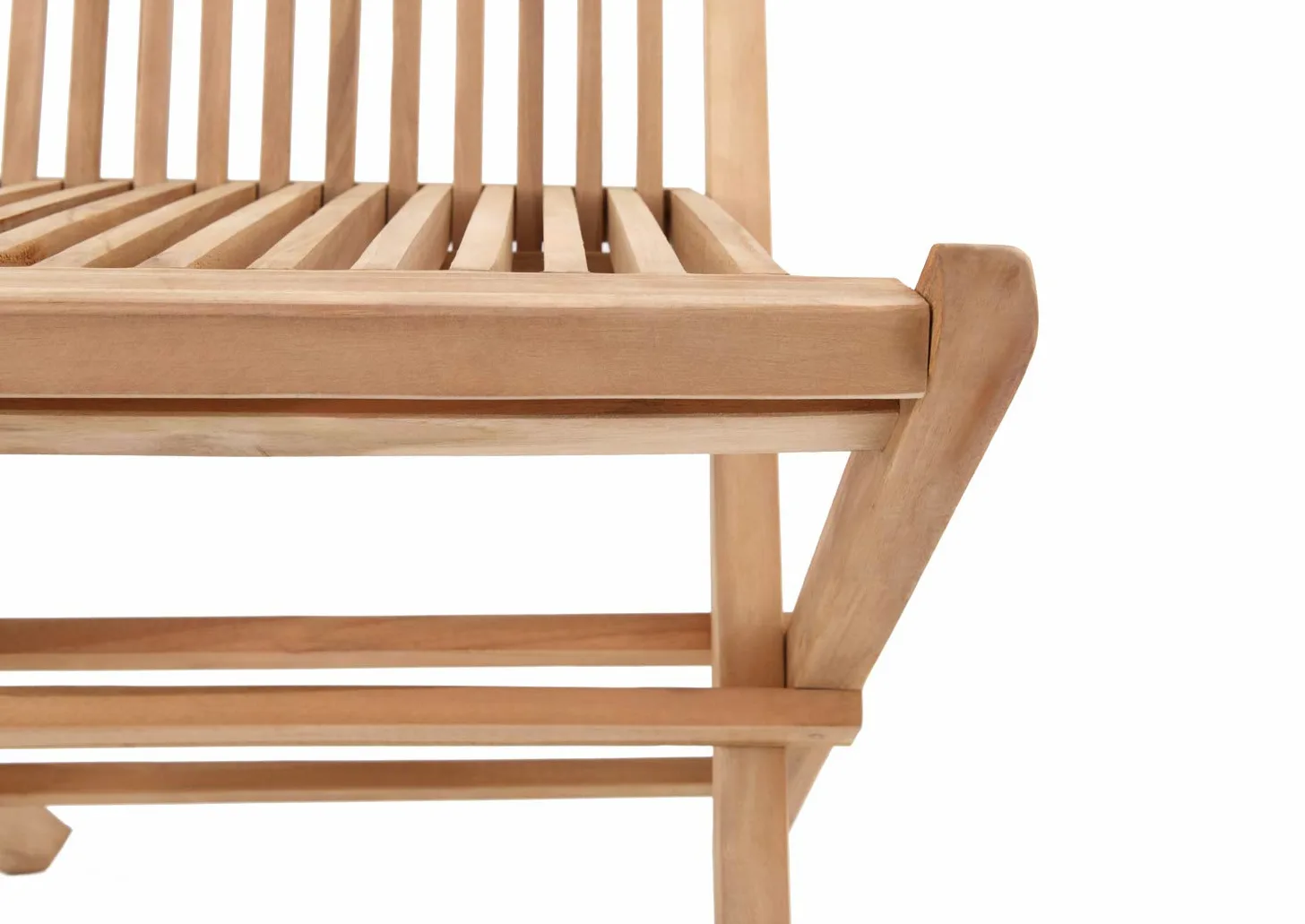 BENEFFITO SALENTO - Lot de 4 Chaises de Jardin Pliantes en Teck Naturel - Résistantes et Compactes