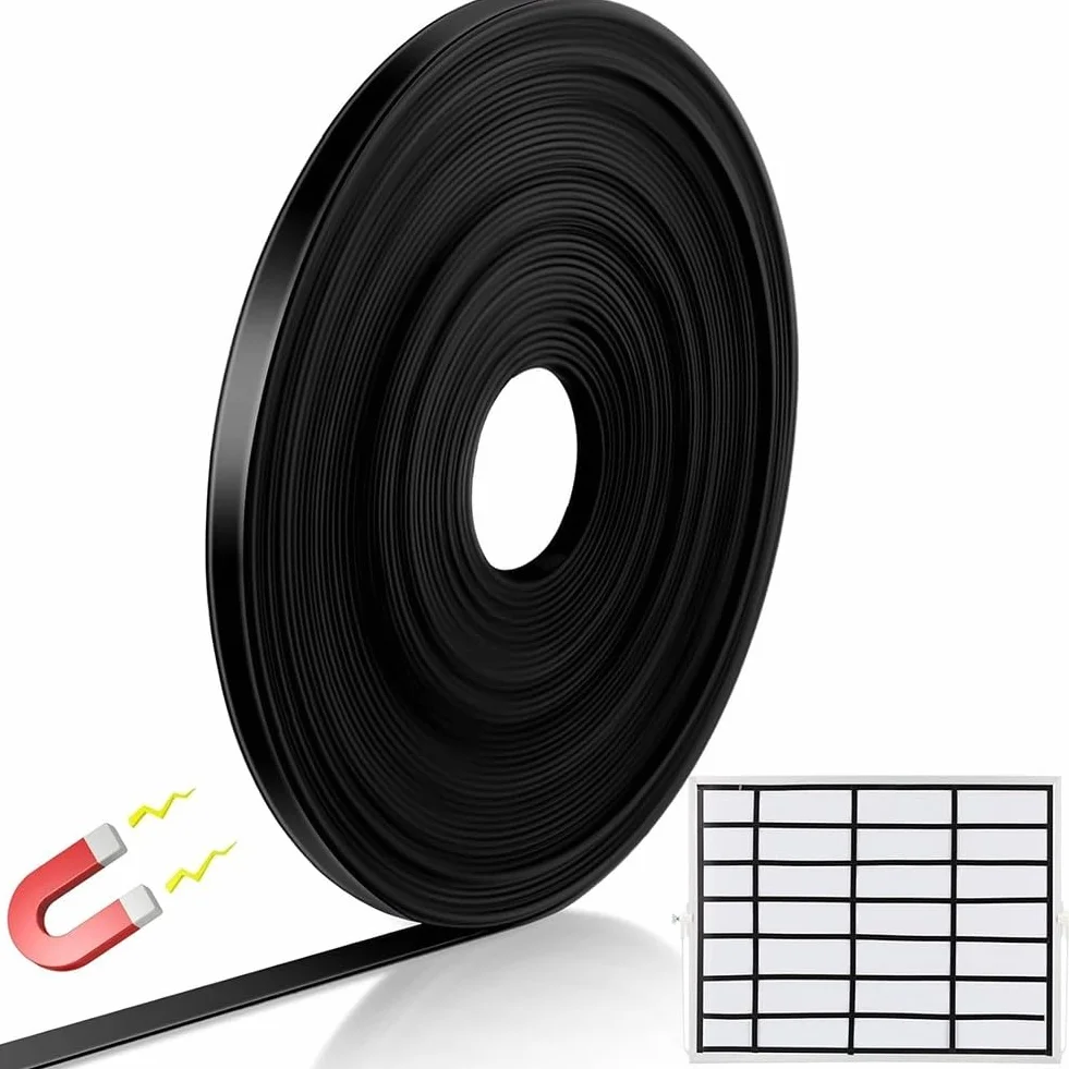 Rouleau de ruban magnétique 6 mm x 8 m en PVC pour tableau blanc, lignes de grille flexibles pour métal, outil d'organisation de bureau ou de classe