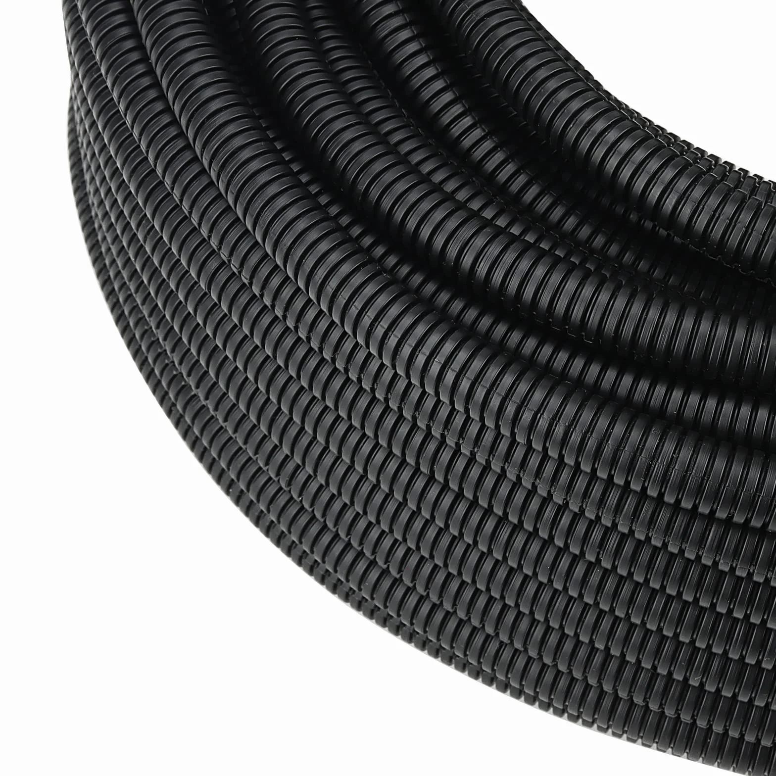Gaine Electrique Exterieur Annelée Fendue 50m ID 10mm x OD 13mm Tuyau Ondulé Flexible Noir