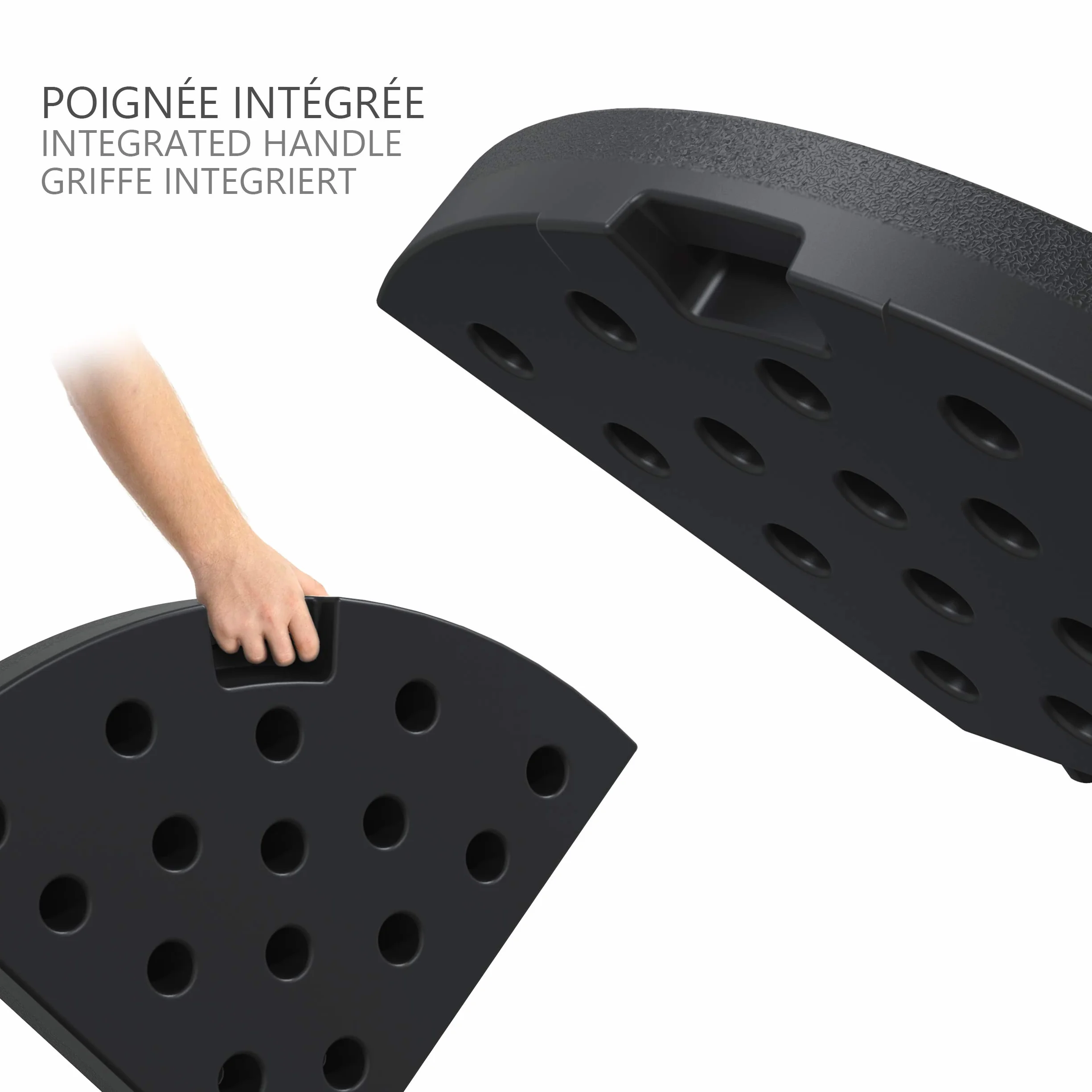 Dalle Lestage pour Parasol HDPE 4pcs Protection UV Robuste Stable pour Parasol Déporté Noir