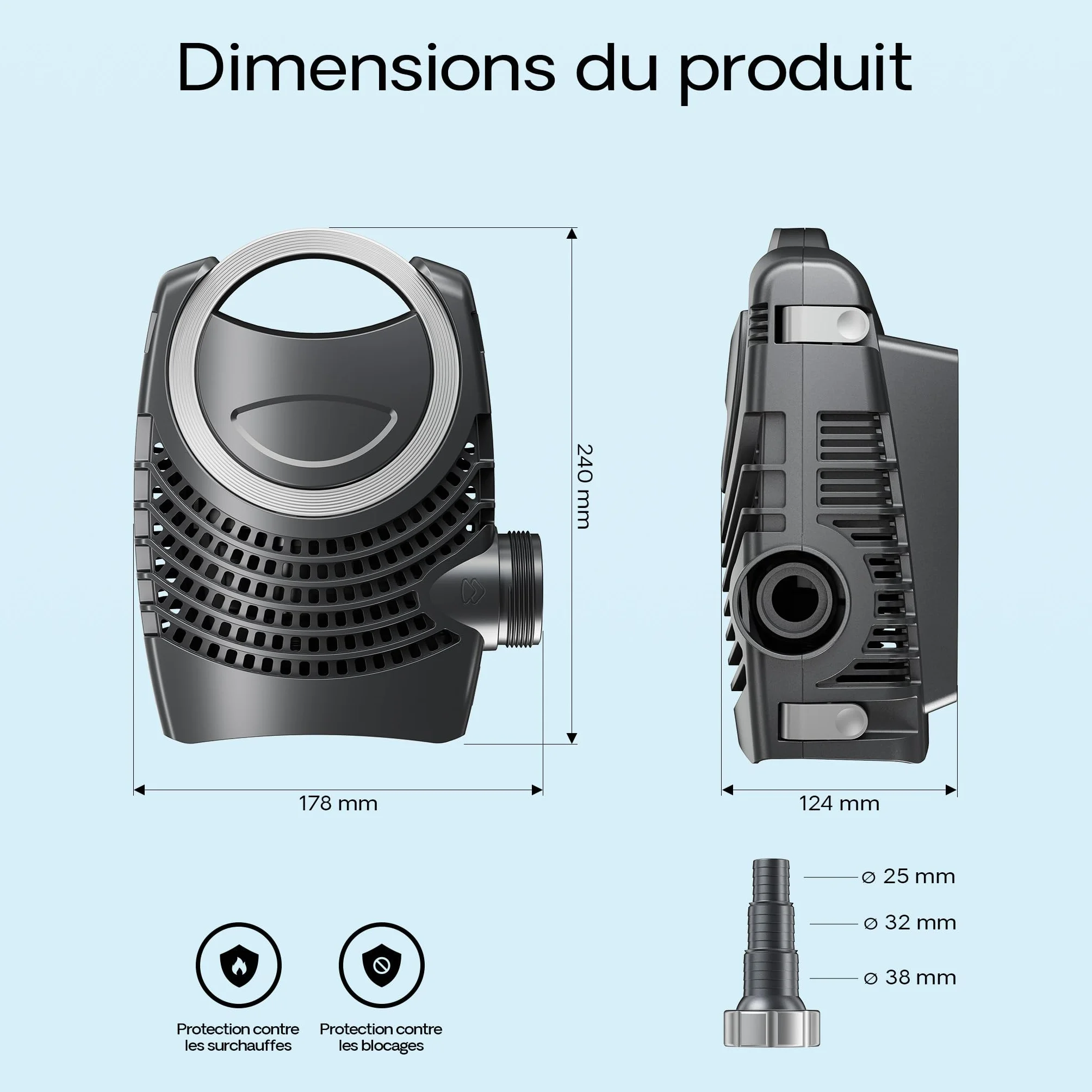 SunSun CPF-280 Filtre de bassin à pression 8000 L 11W UV NEO3800 SuperEco Pompe 3600l/h 20W Tuyau 38mm