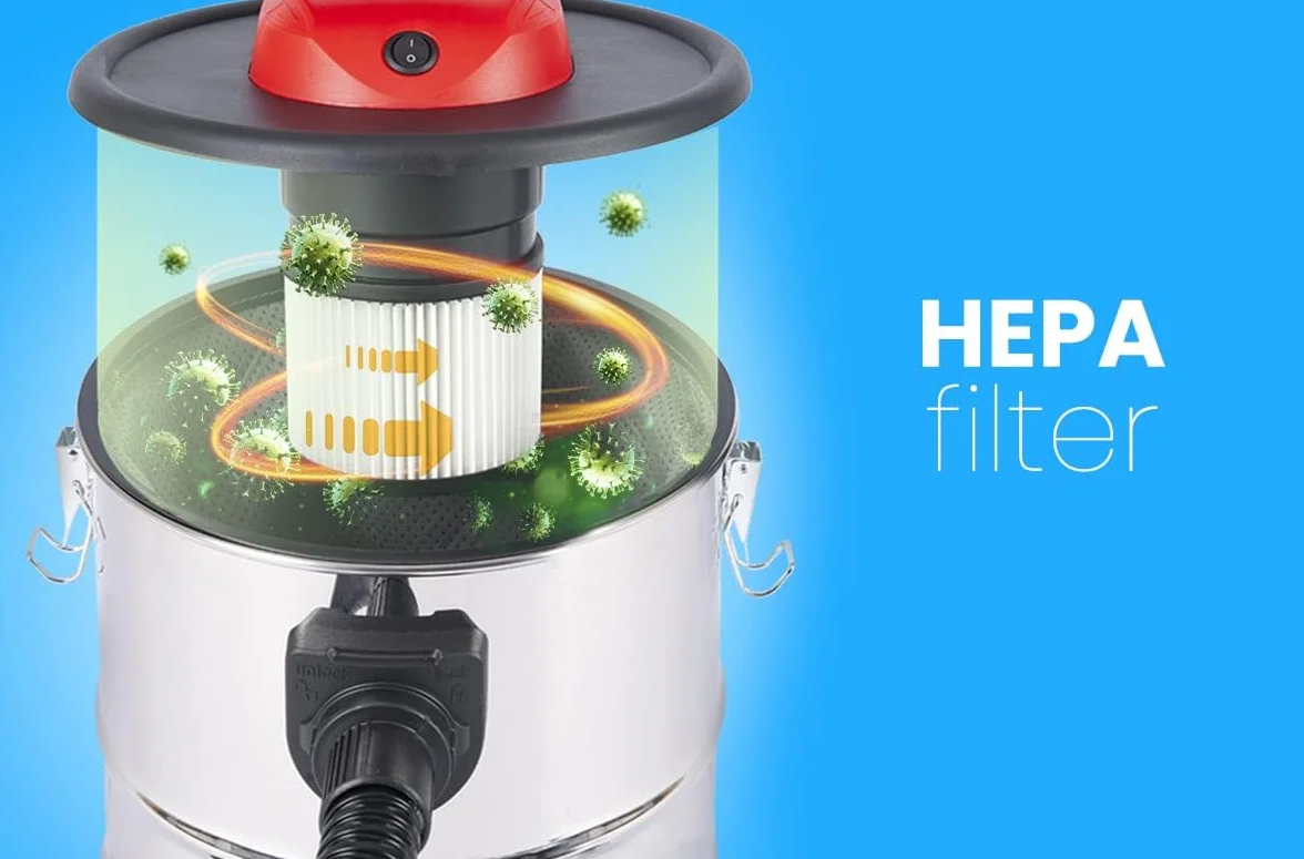 LEHMANN Haddo Aspirateur Industriel 2000W Sec Humide 20L Acier Inoxydable