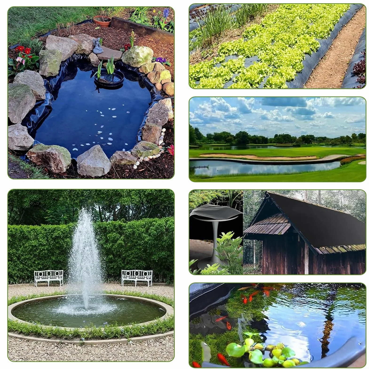 Bâche de bassin robuste 6 x 7 m – Membrane imperméable polyéthylène pour piscine de jardin