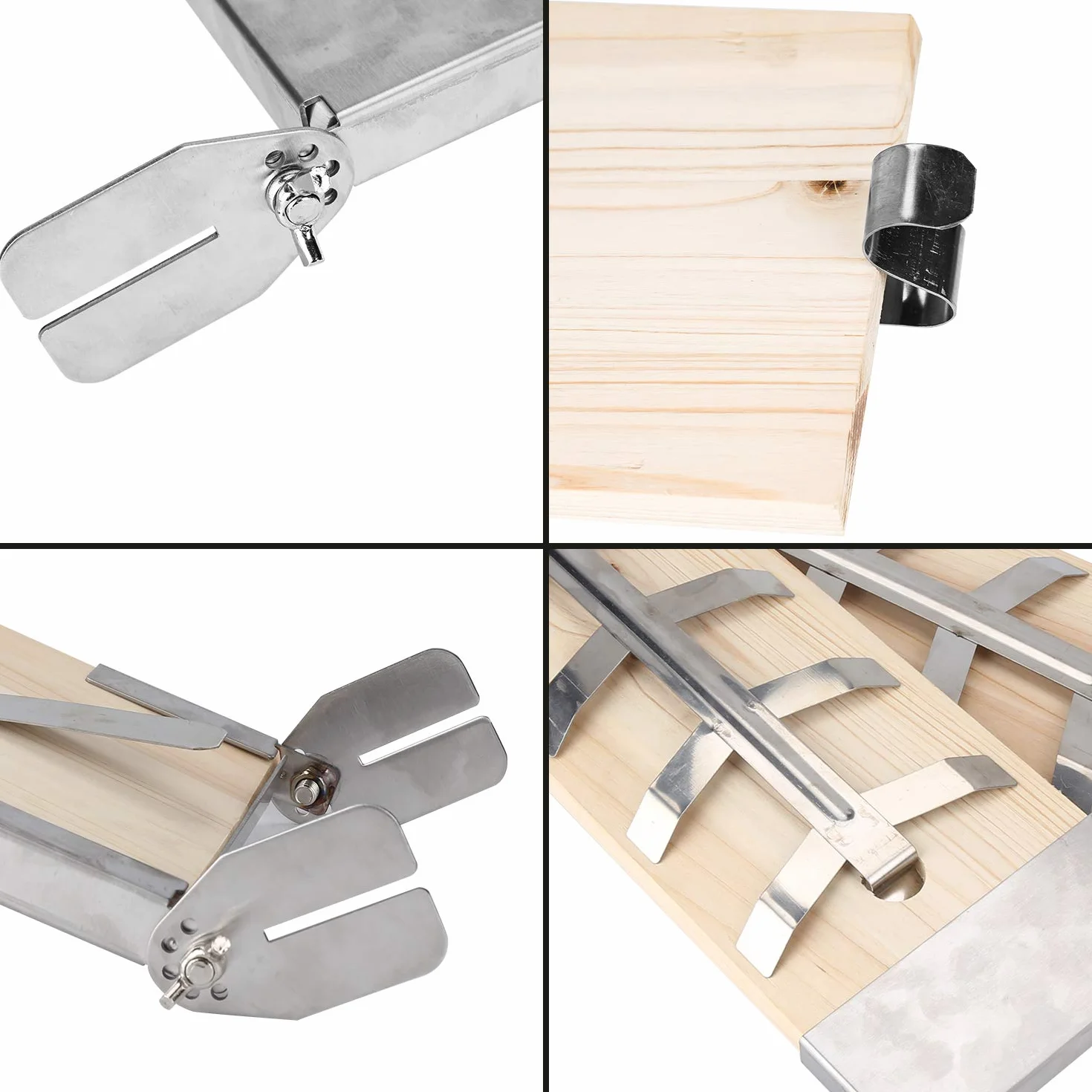 Lot de 4 planches à saumon flambé en bois de cèdre avec support inclinable en acier inoxydable