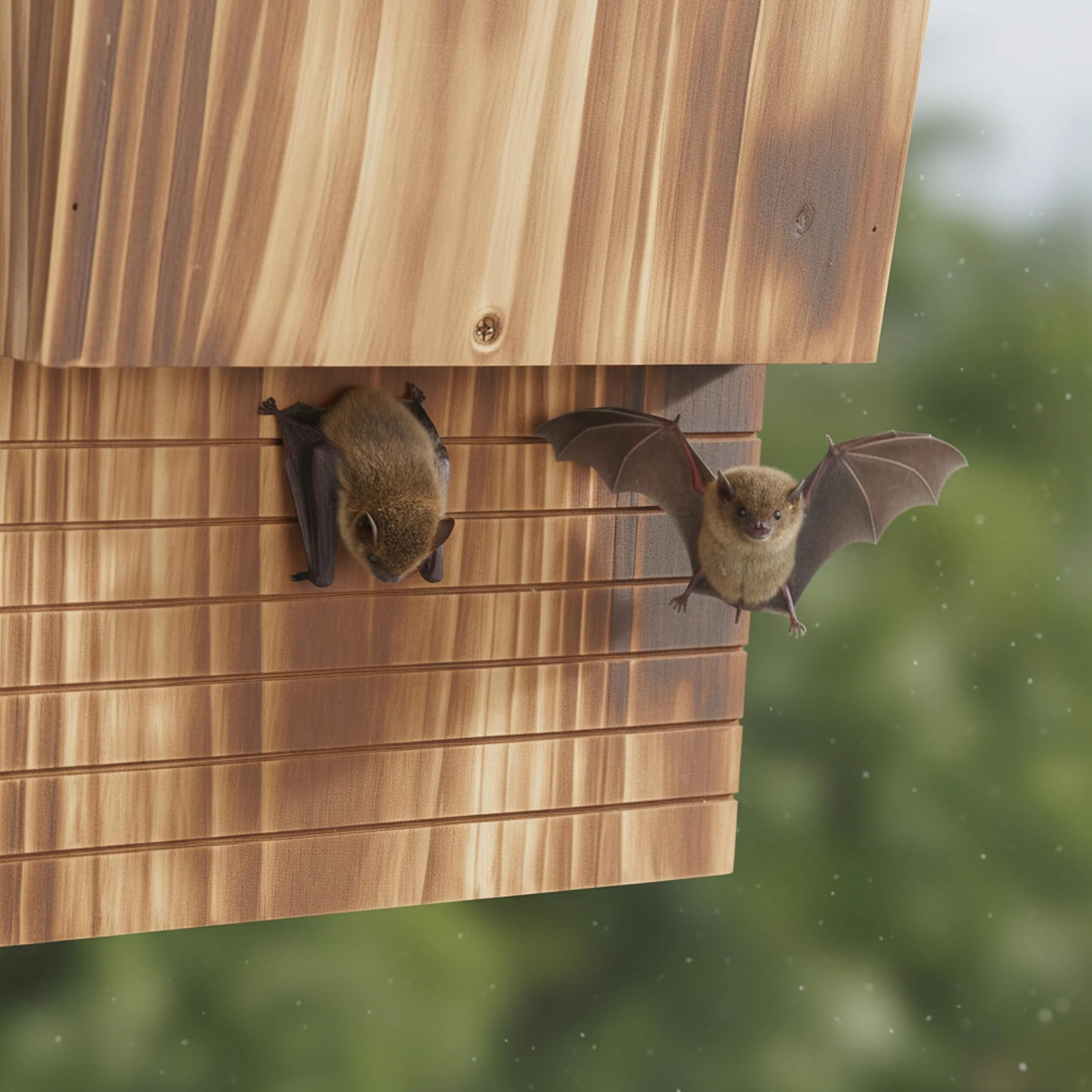 Relaxdays Nichoirs pour Chauves-Souris Lot de 2 34 x 22,5 x 12,5 cm Finition brûlée Naturel