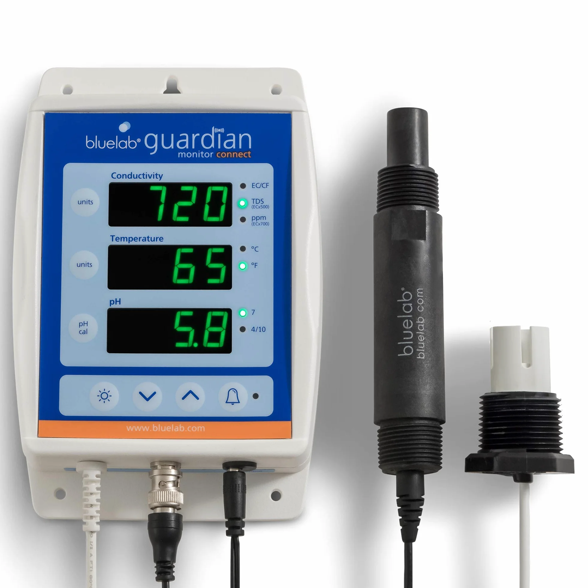 Bluelab MONGUACONIN Guardian Monitor Connect Inline Monitoring - Capteur en Ligne pour EC et pH - pH-mètre, EC-mètre, conductimètre