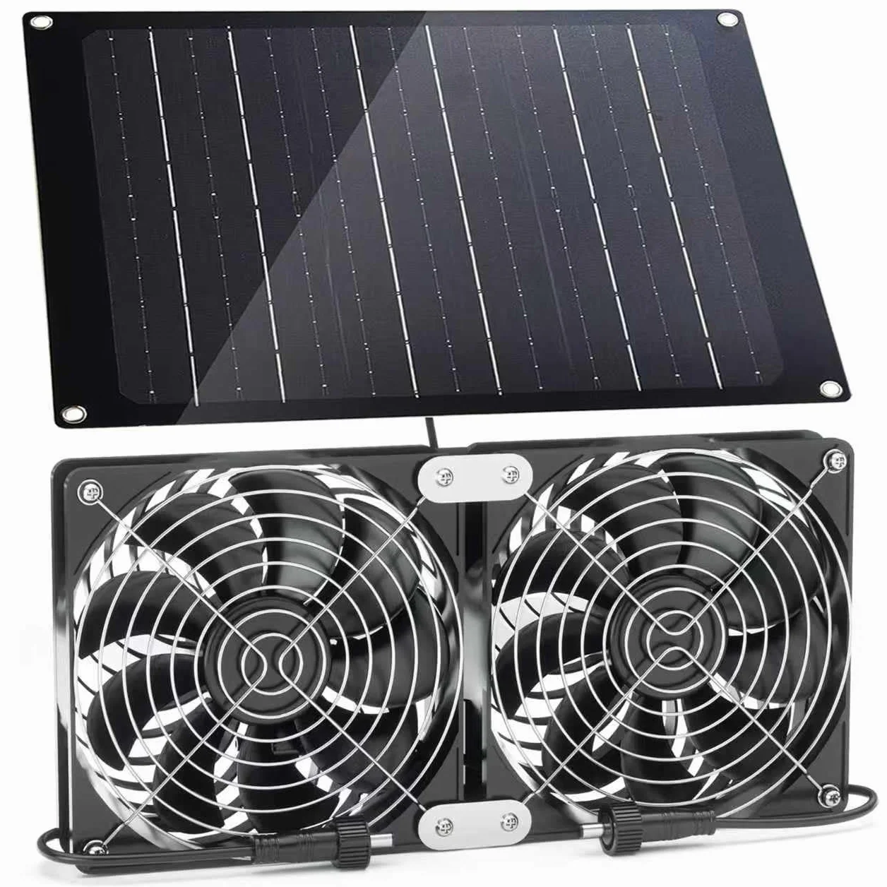 Ventilateur solaire 30 W étanche IPX7 pour serre extérieure panneau solaire