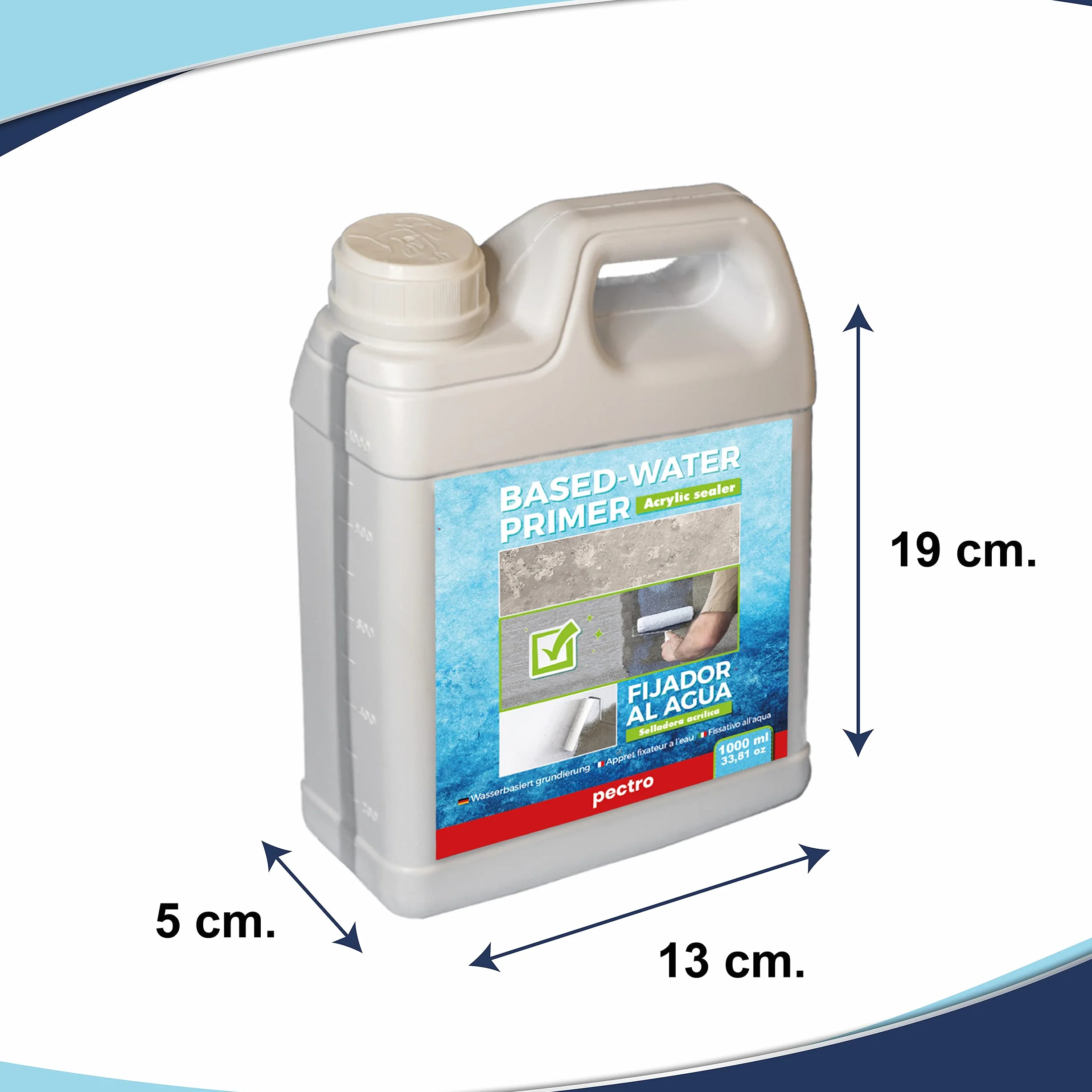 PECTRO Primaire d'accrochage peinture murs 1000ml - Apprêt fixateur à l'eau