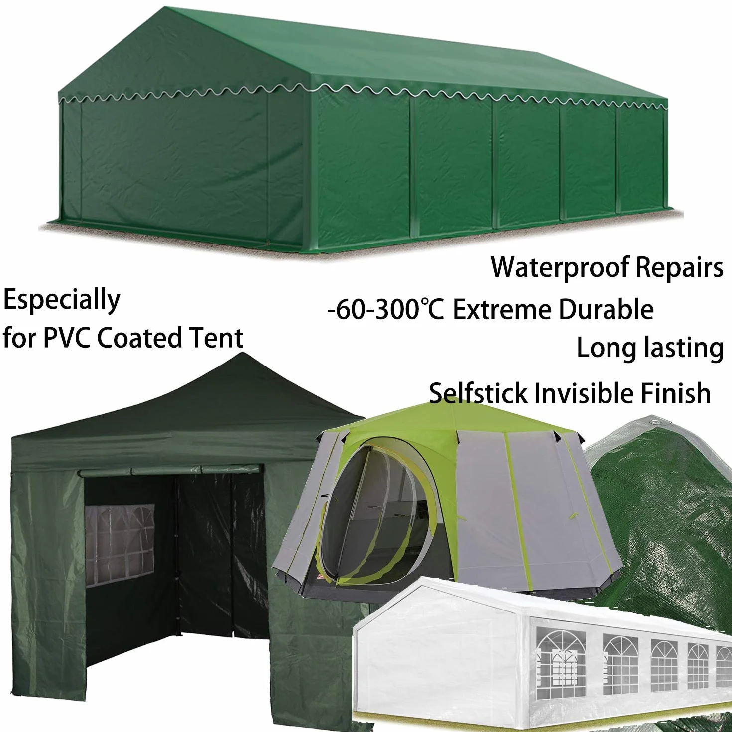 Ruban de réparation imperméable transparent 5m pour tente PVC auvent