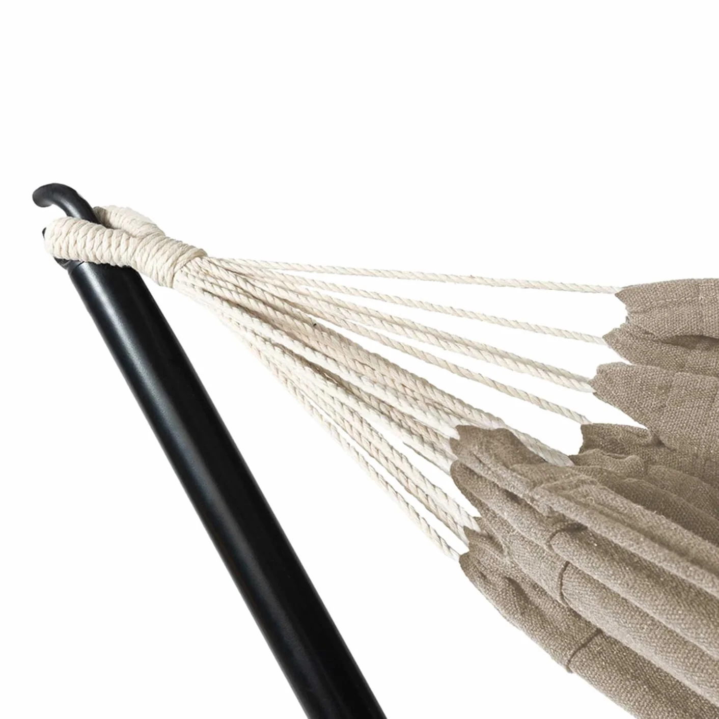 Hamac avec Support métal Noir et Toile Taupe