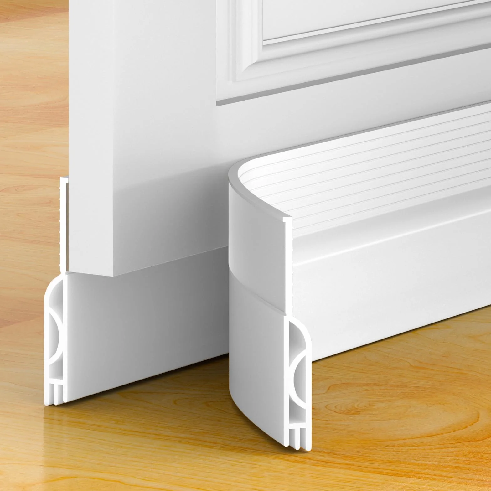 Bas de porte anti-courant d'air étanchéité boudin isolant Blanc 1M