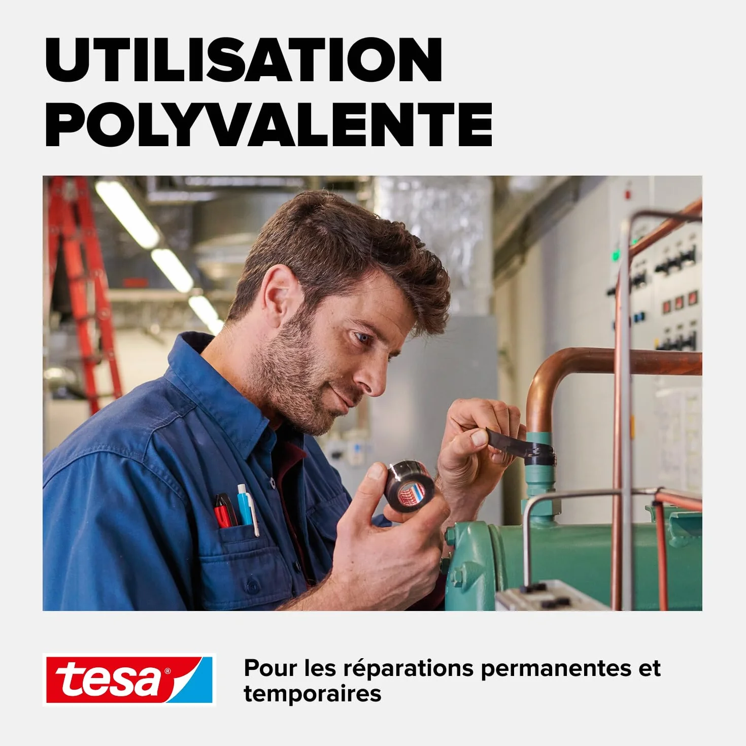 tesa extra Power Extreme Repair Ruban de Réparation Auto Amalgamant pour Tuyaux et Câbles – Silicone Résistant Noir