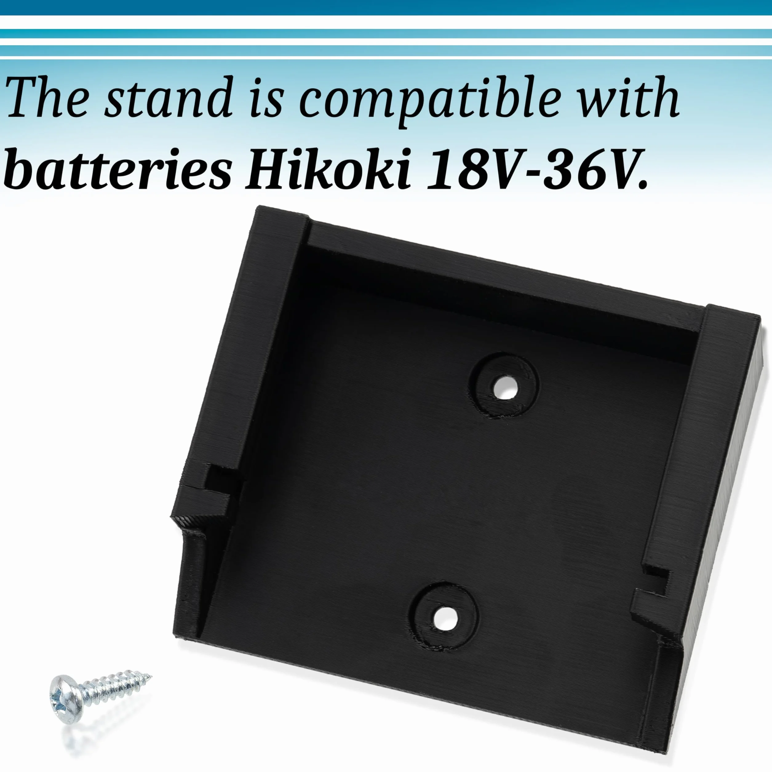 AERZETIX Lot de 2 supports muraux pour batteries Hikoki 18V-36V en plastique ABS