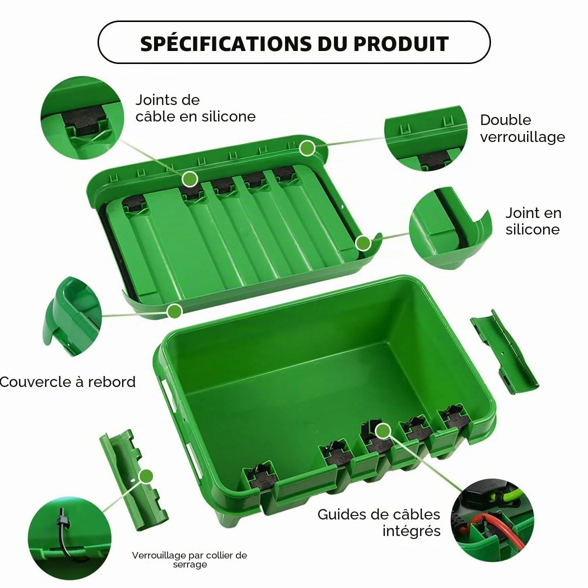 DRiBOX Boîte de connexion électrique extérieure étanche IP55 25,5 x 14,1 x 10,2cm