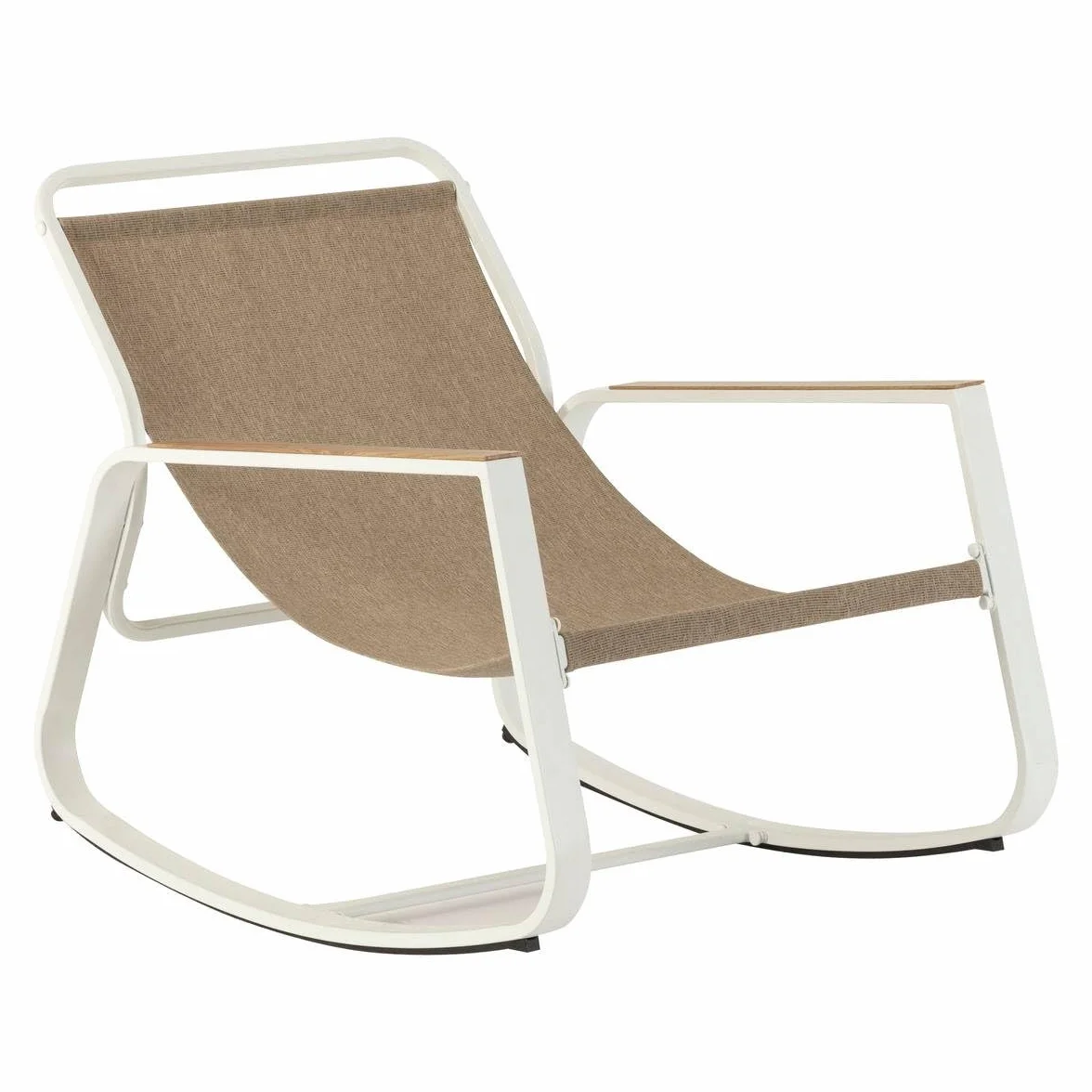 Hespéride - Fauteuil à Bascule Felinio Taupe - Acier Traité Epoxy Anti-Rouille - Mobilier d'Aménagement pour Jardin, Terrasse, Balcon, Patio