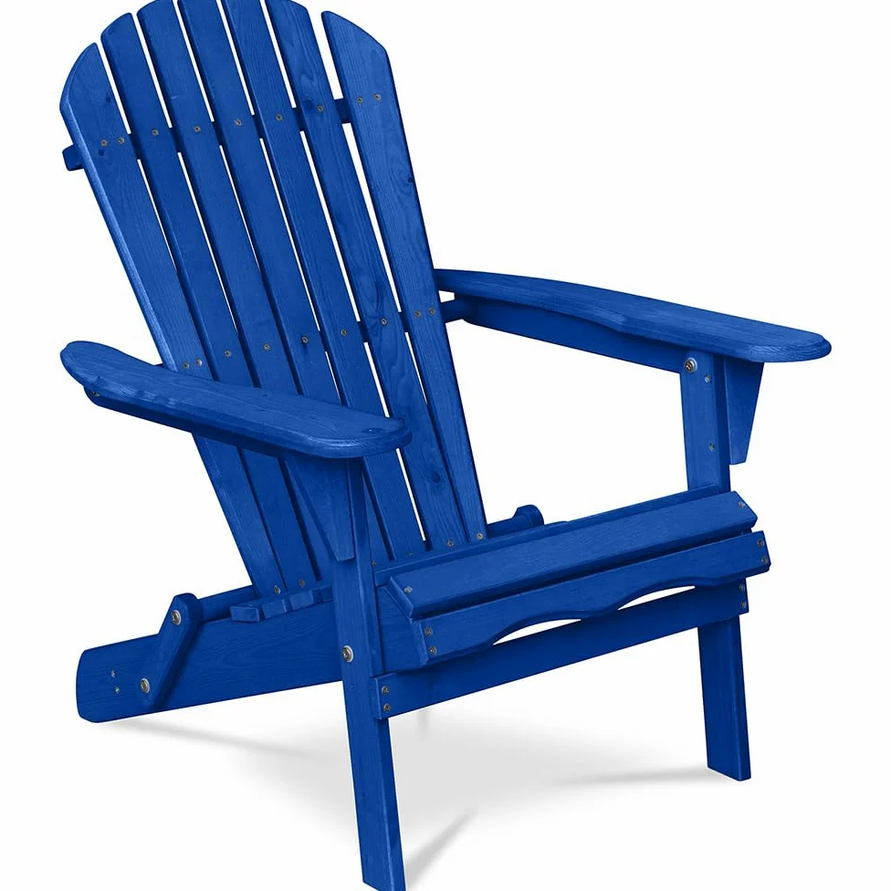 Chaise d'extérieur en Bois avec accoudoirs - Chaise de Jardin Adirondack - Adirondack Bleu