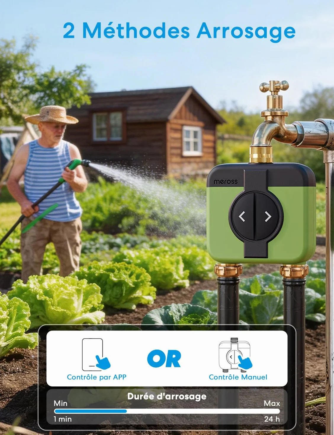 Meross Programmateur Arrosage WiFi 2 Voies MST200, Arrosage Automatique Contrôle à Distance Compatible Apple HomeKit Alexa Google Home, 2.4GHz