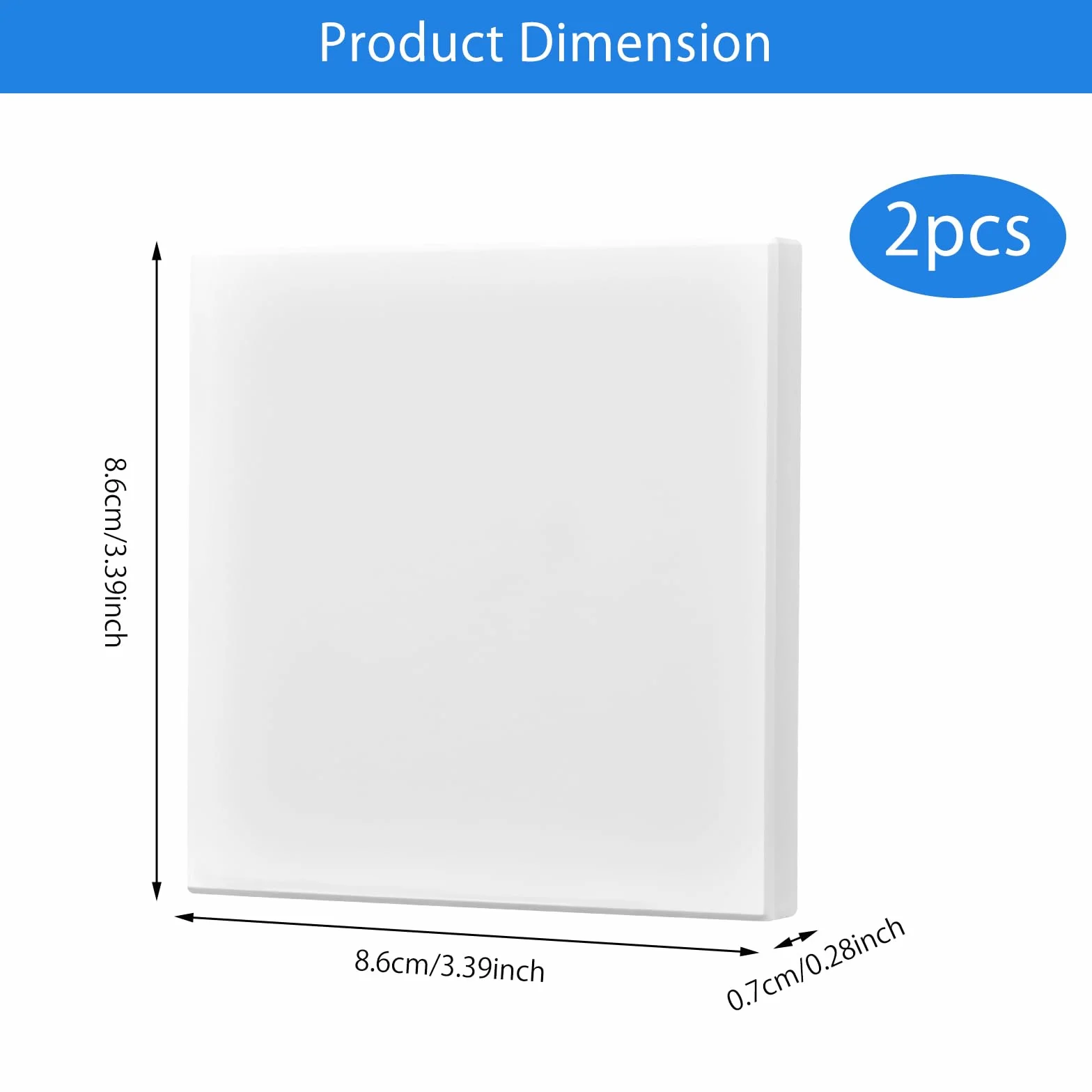 Lot de 2 cache-prises encastrées HENGBIRD 8,6 x 8,6 cm Blanc