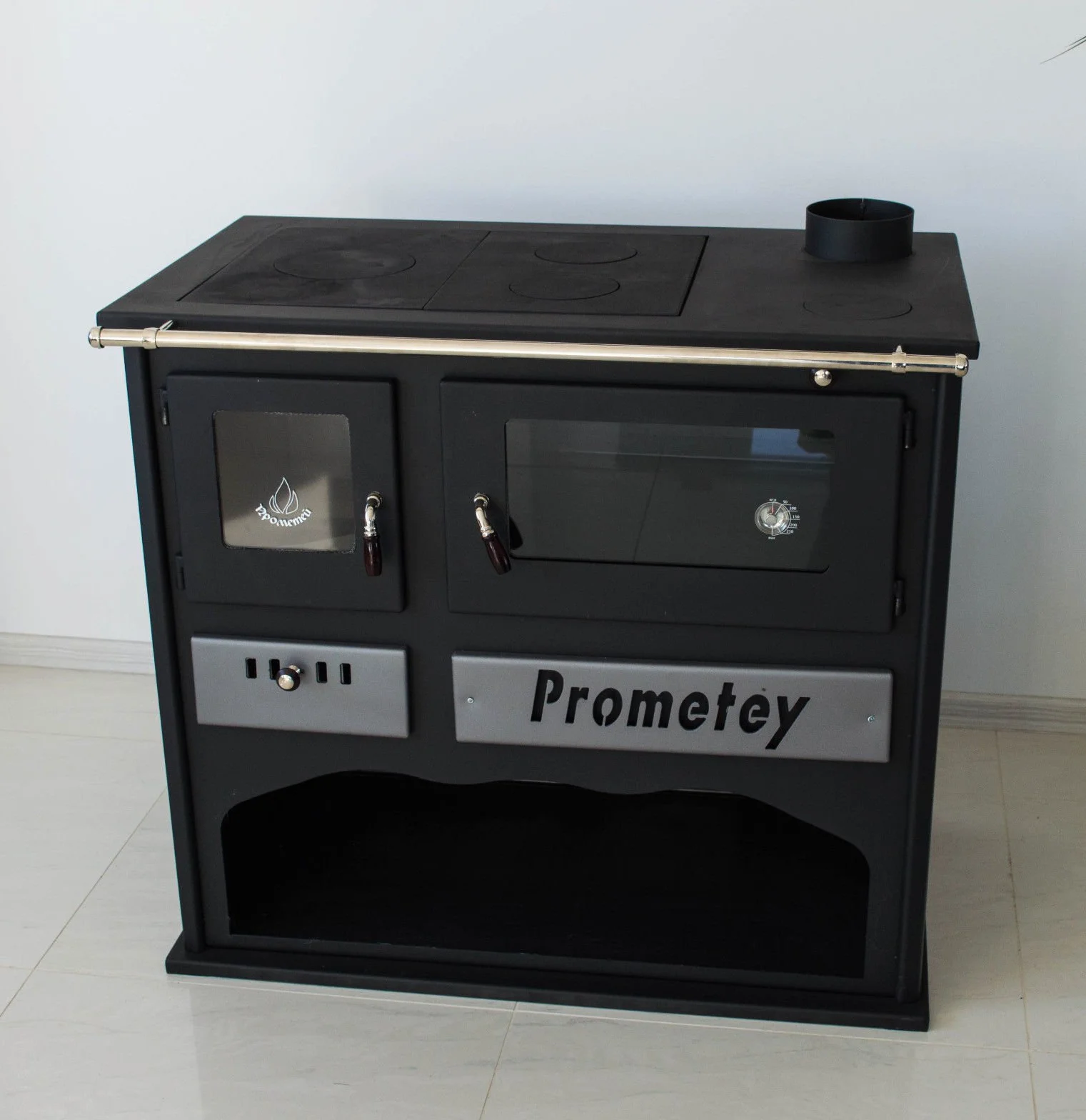 PROMETEY Poêle à bois cuisinière four 11 kW PRAKTIK LUX