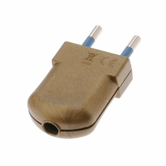 Fiche Électrique Mâle Plate 10A Compatible Câbles 2x0,75mm2 à 2x1mm2