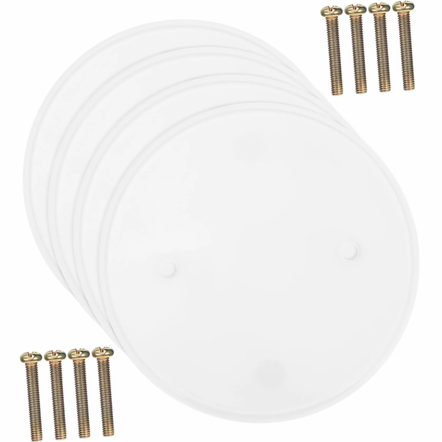 Lot De 4 Cache-Trous Plafond Ronds Plates 4.33In Cache-Plafond Rond En Plastique Avec Vis Pour Boîtes Électriques