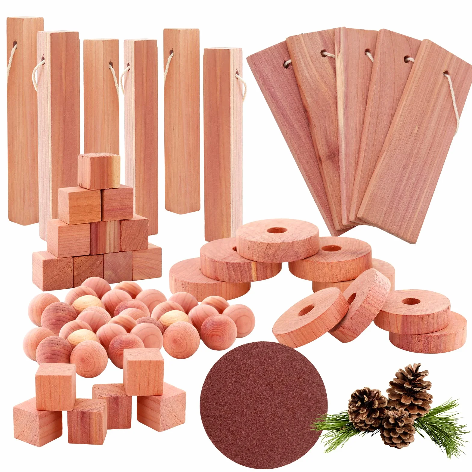 Yizhet Lot de 51 Anti Mites Boules en Bois de Cedre, Anti Mites Vetements, Anti Mites Textiles Naturel sans Produit Chimique, Naturelle Contre Les Mites pour Les Armoires, Les Tiroirs