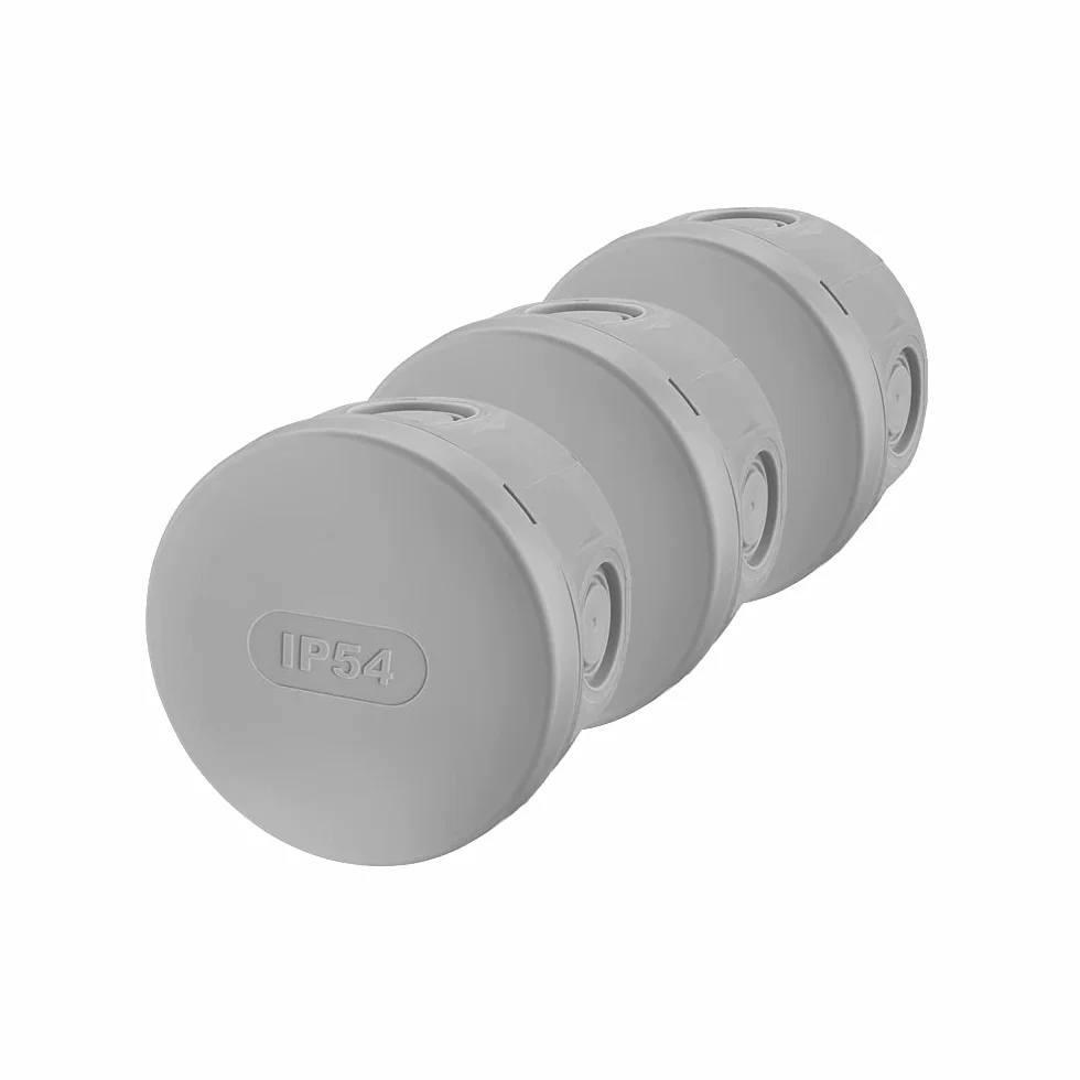 DEBFLEX Boîte Dérivation Etanche IP54 Lot de 3 Grise ⌀70 x 40 mm