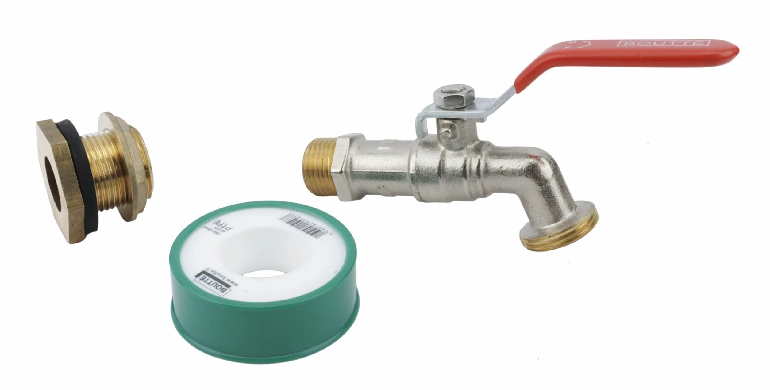 Boutté Kit traversée de cuve laiton Robinet 1/4 tour nez 20x27