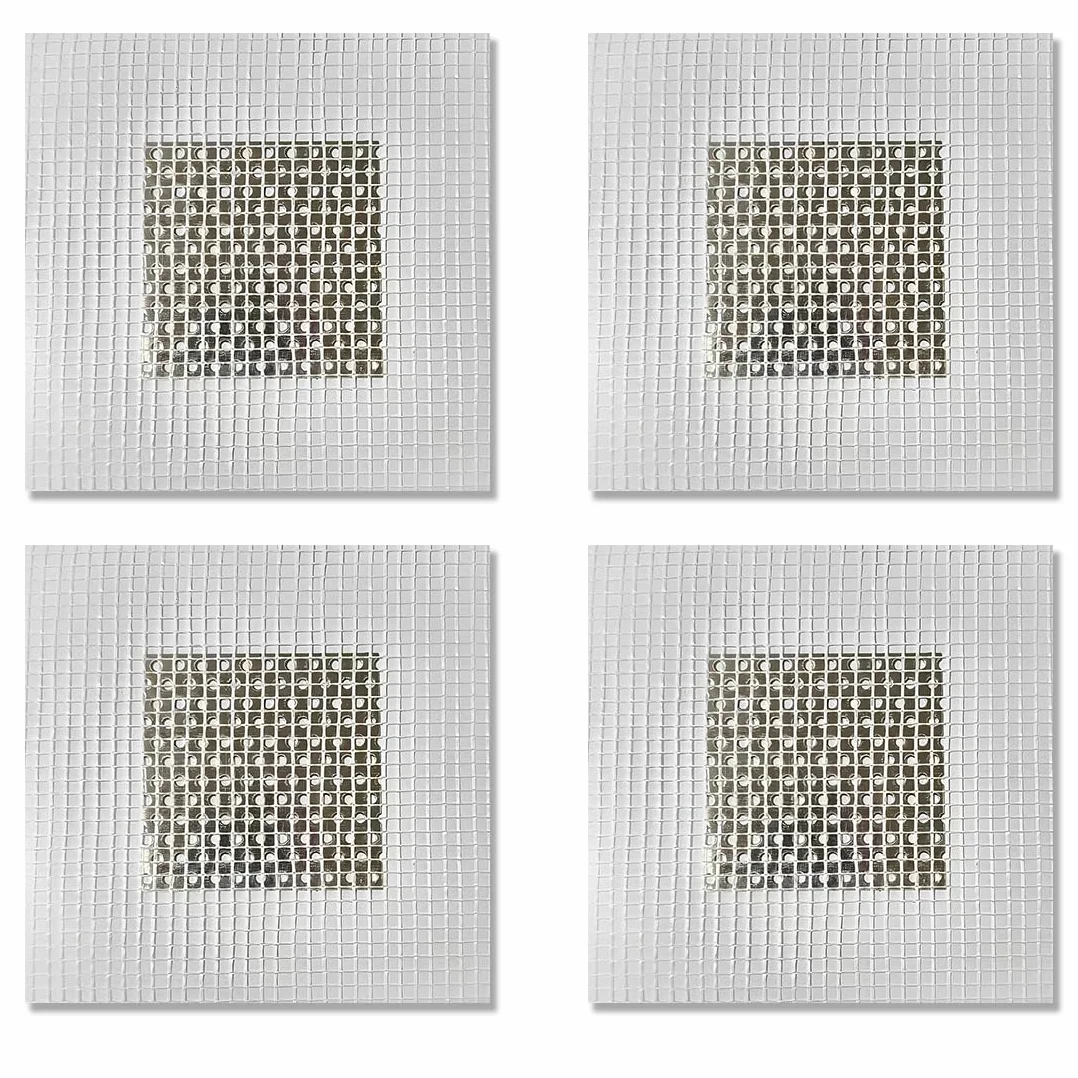 Patch de Réparation Mur Blanc 2 Pouces 4 Pièces Auto-Adhésif Aluminium Plaque de Plâtre