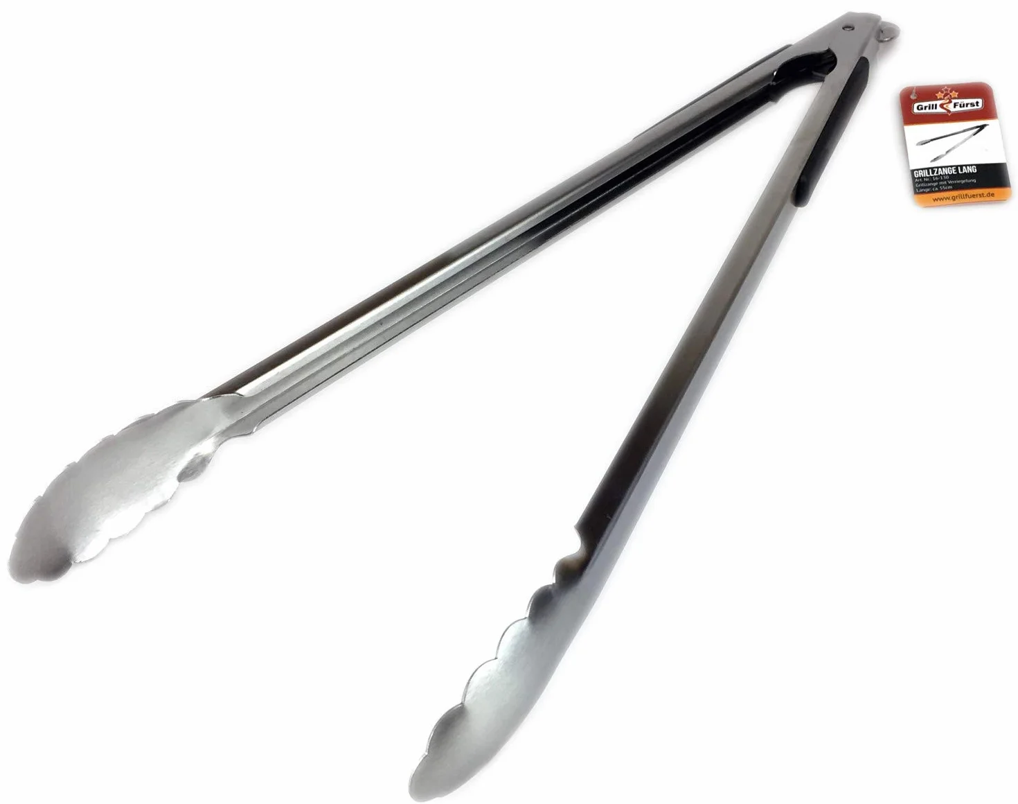 Grillfurst Pince à barbecue en acier inoxydable Embouts en plastique 54 cm - Professionnelles pince barbecue inox - Pince cuisine Résistantes au Chauffer - pince barbecue longue - pince a barbecue