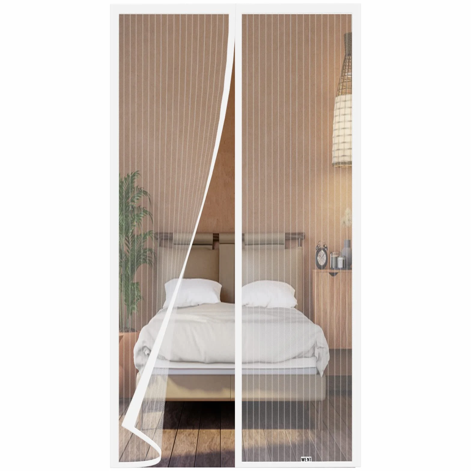 Moustiquaire Porte Fenetre Magnétique 120x210 cm, Rideau pour Portes de Balcon, Coulissantes, Blanc