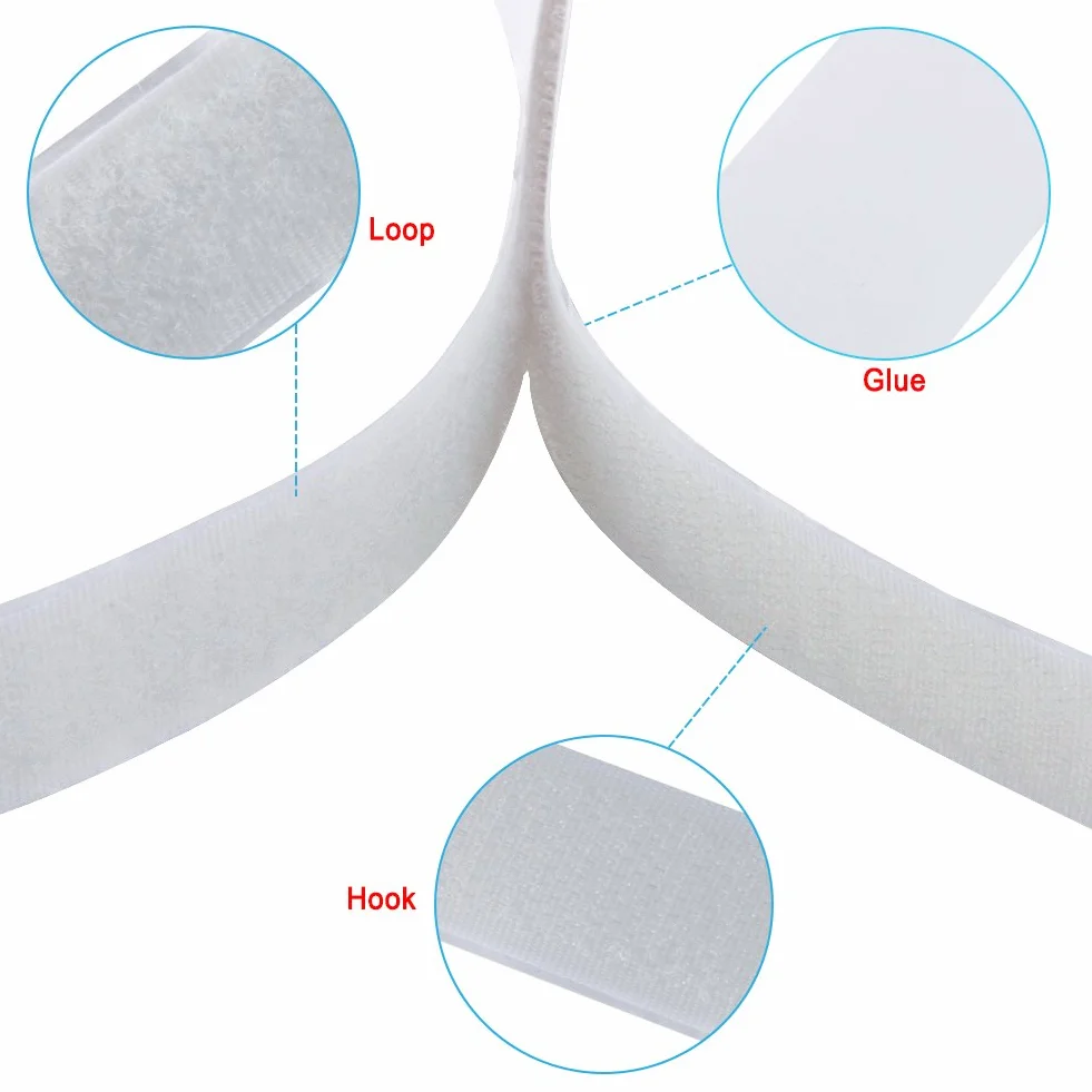 Vicloon Scratch Autocollant Double Face 20mm*5m Bande Agrippantes Adhésives Puissant pour Ménage Bricolage (Blanc)