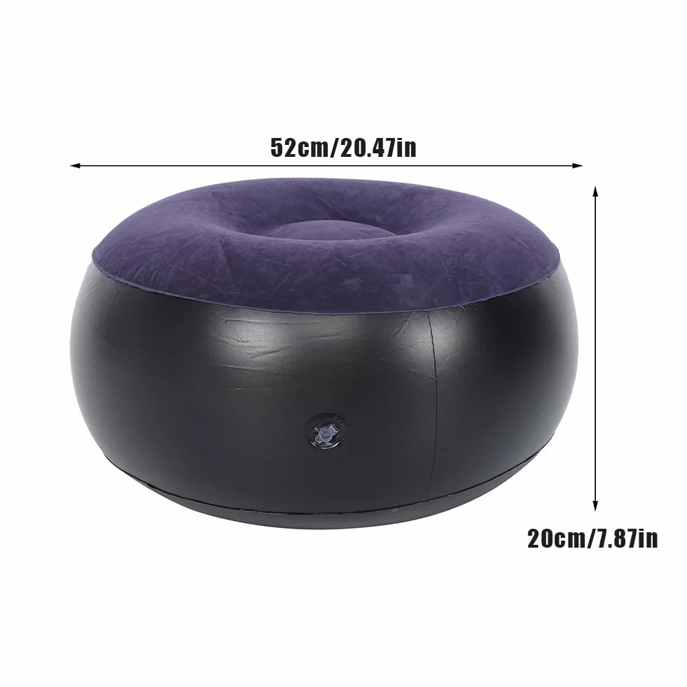 Tabouret Gonflable Intérieur Extérieur, Flocage Repose Pieds Canapé Coussin Rond Pouf à Air Pour Enfants Tout Petits Adultes Maison Patio Jardin Camping Yoga Noël maison jardin jeux pique niques plage
