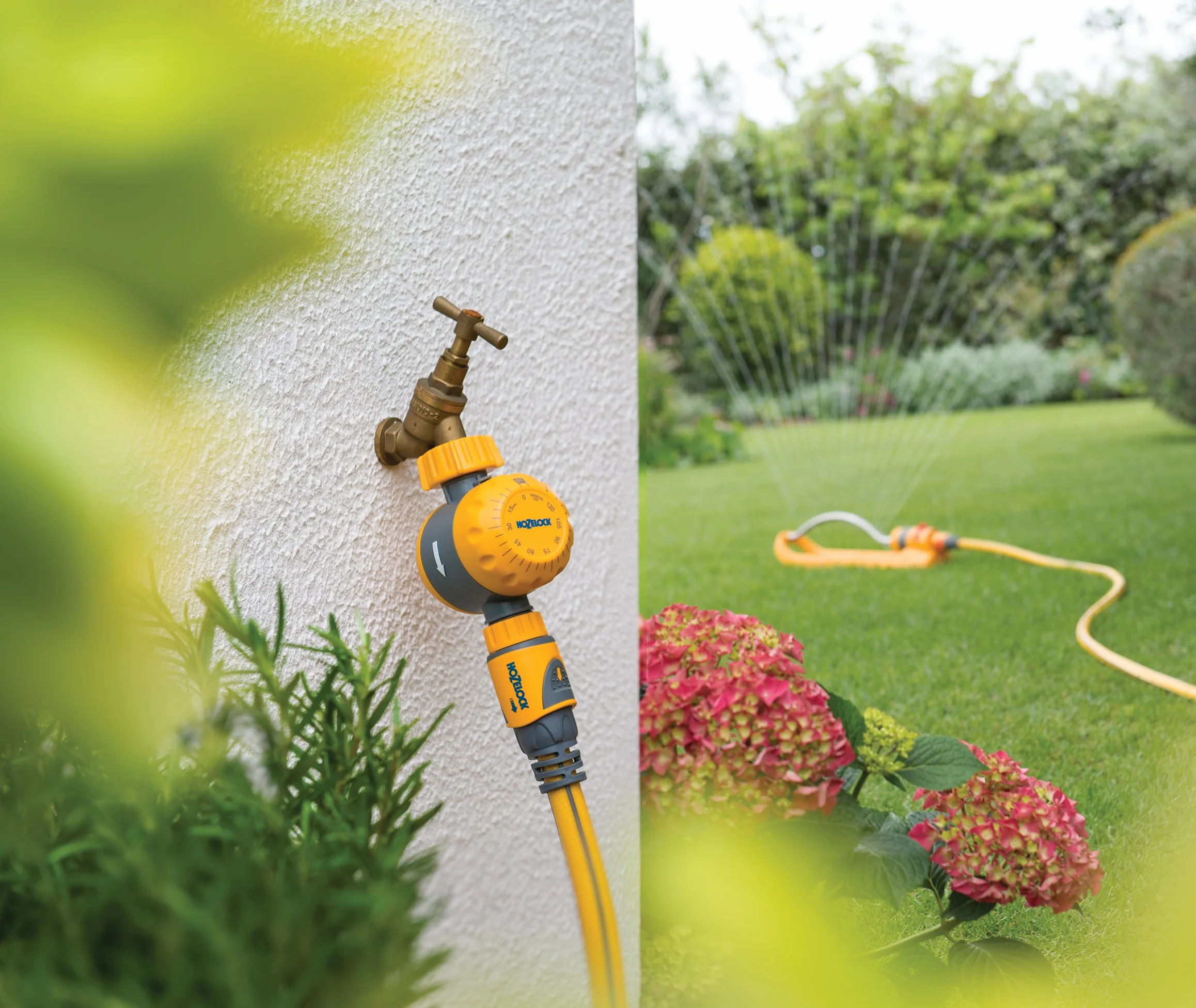 HOZELOCK Minuterie d'Arrosage Mécanique Compatible Robinets d'Eau Ø 21-33,3 mm 5-120 min