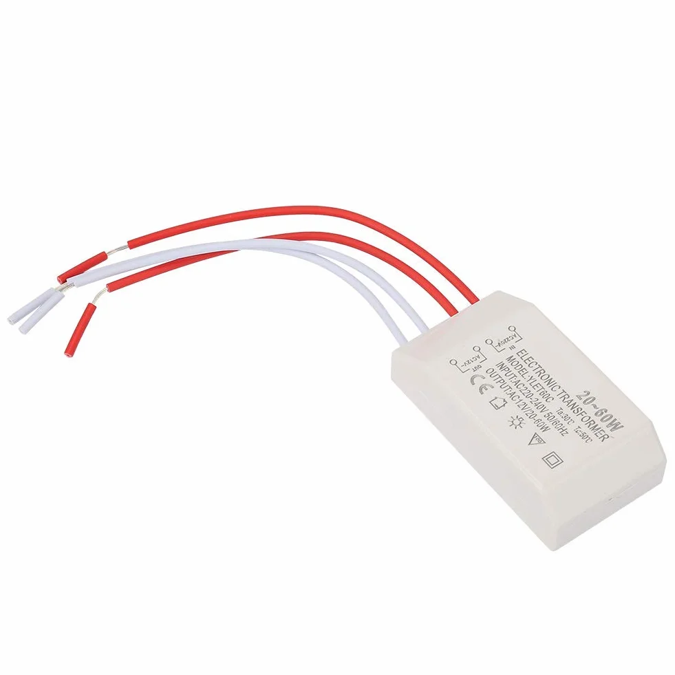 Convertisseur de Tension 220V AC 12V Transformateur électronique 20-60W Pilote Alimentation Intelligent G4