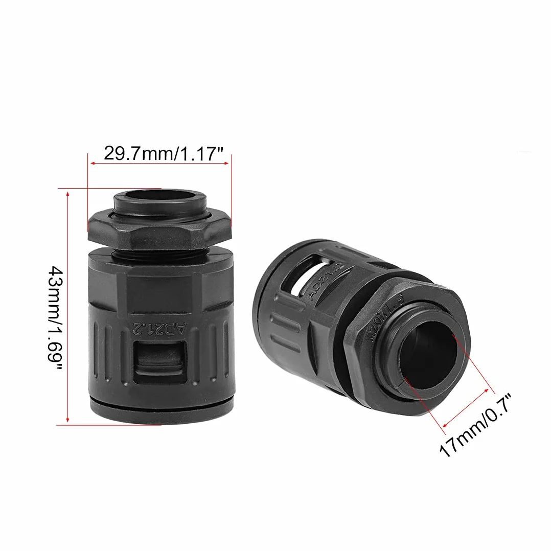 sourcing map Presse-étoupe câble Connecteur tube ondulé AD21.2 M20 5Pcs
