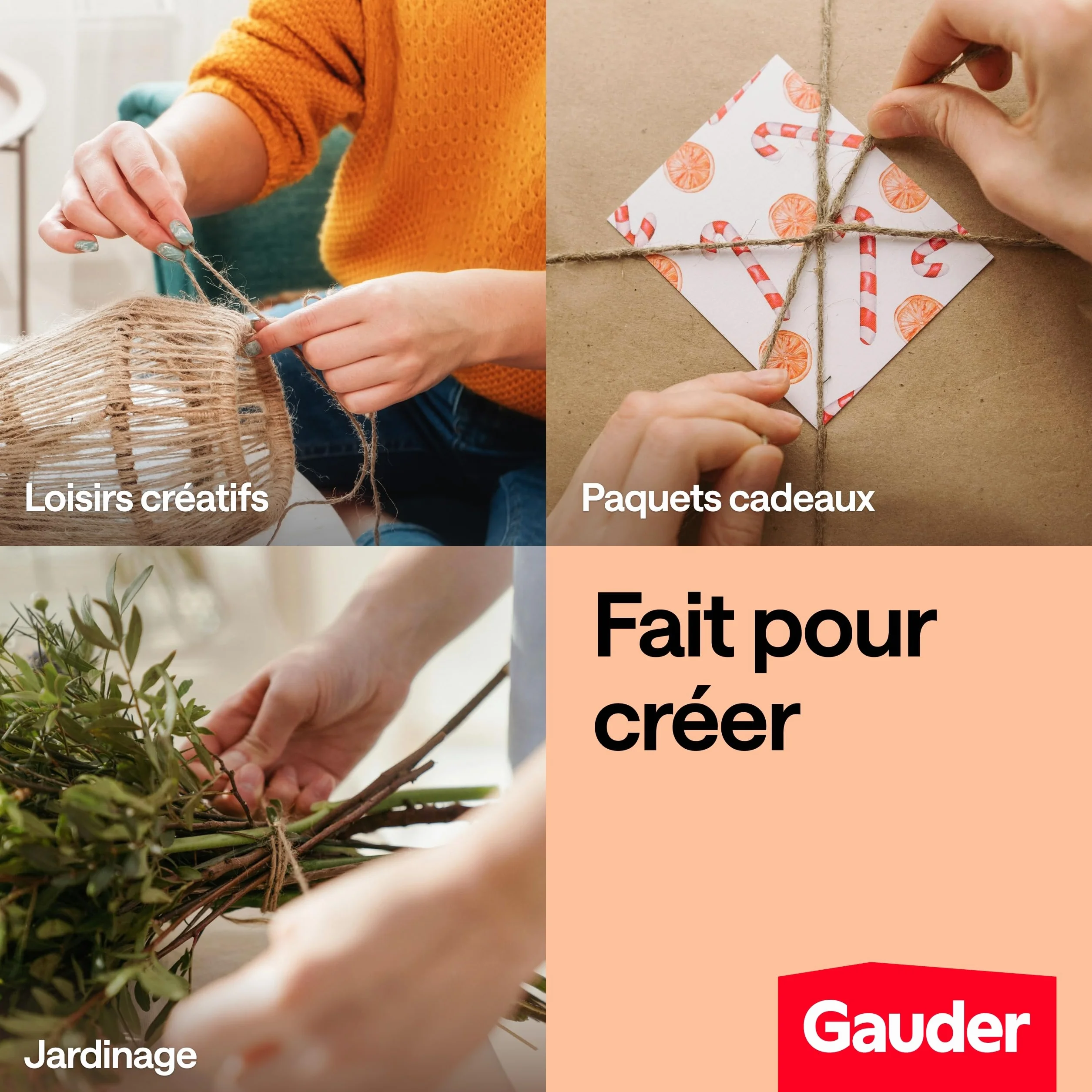 GAUDER Ficelle de Jute Naturelle (100 m x 2 mm) – Corde de Jardin & Lien pour Plantes – Fil de Jute pour macramé & DIY – Ficelle d'emballage – Décoration Naturelle