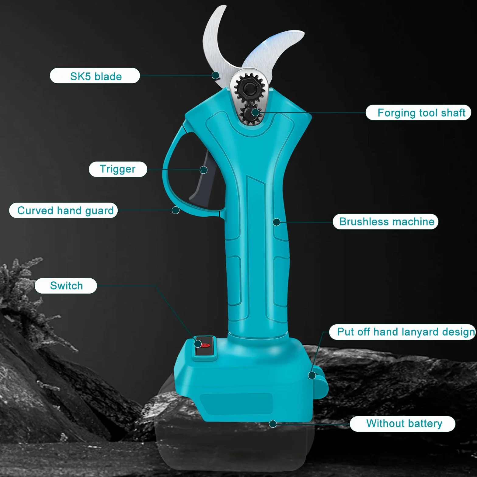 Sécateur électrique Makita 18 V pour élagage, diamètre de coupe max. 40 mm, poignée souple