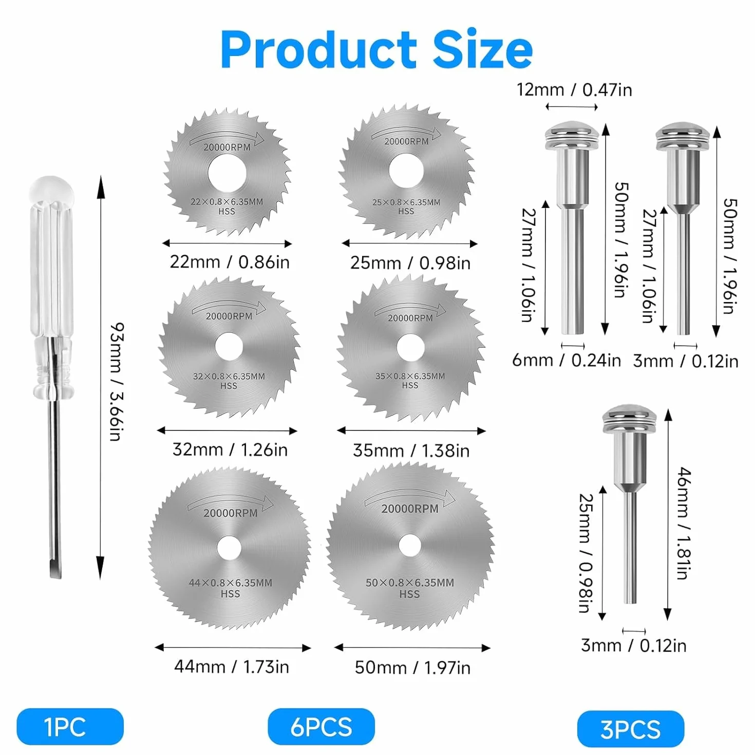 Mini Disques de Scie Circulaire HSS pour Dremel, Lames de Perceuse à Couper Bois Métal Plastique