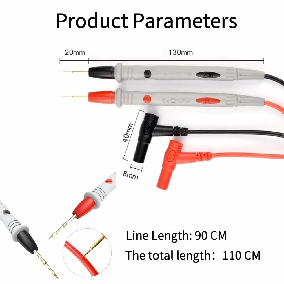 RUNCCI-YUN câbles de test pour multimètre Sondes pince crocodile Kit de Test en Silicone Souple