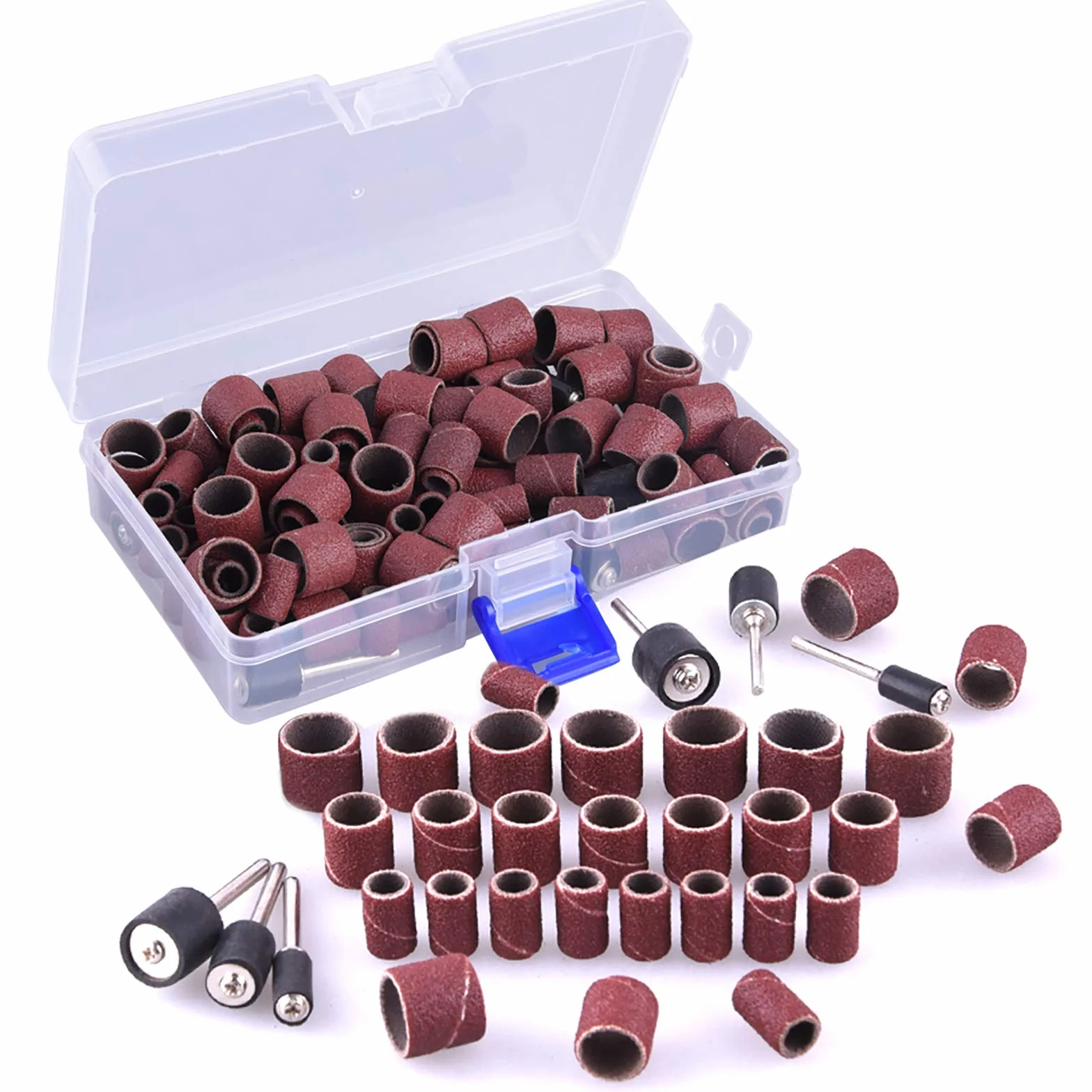AUSTOR 132 Pièces Caoutchouc Tambour De Ponçage avec Boîte pour Dremel Outils Rotatifs