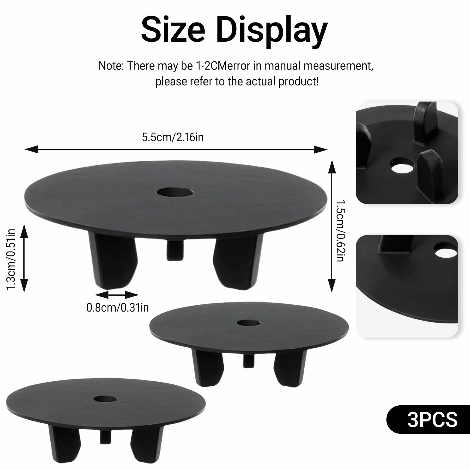 Joints de Rechange pour Siphon Atlant et Domsjö 55mm - 3 Pièces Noir