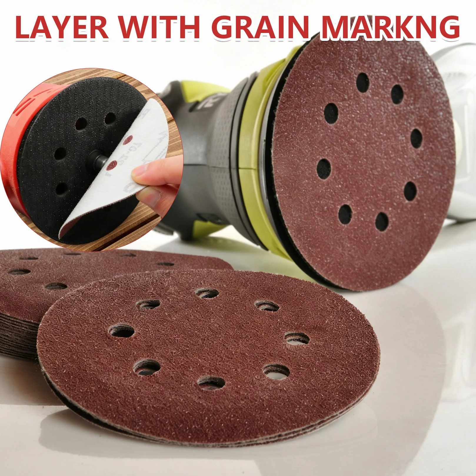 Disque Abrasif 125mm Grain 40 Papier à Poncer pour Ponceuse Excentrique