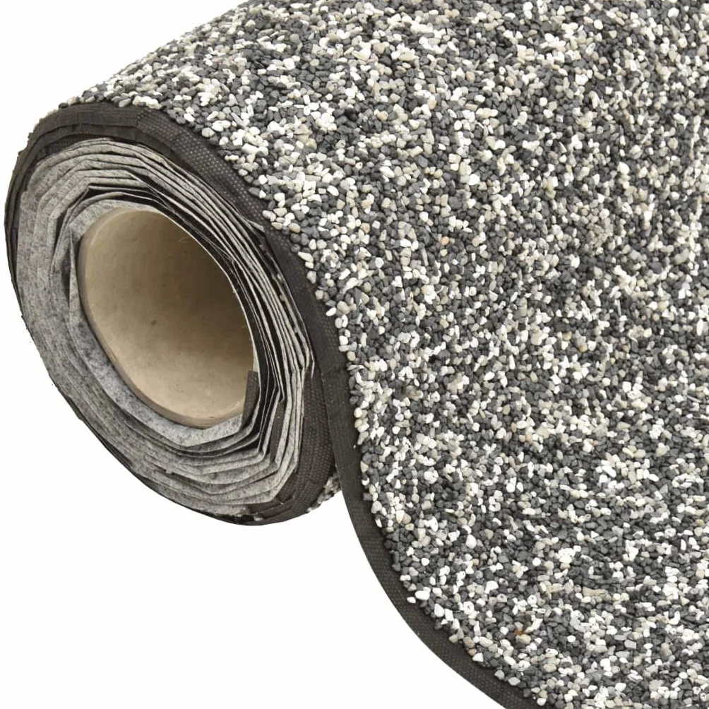 Tomostar Revêtement de Pierre Tapis Gravillonnée Gris 250x60 cm