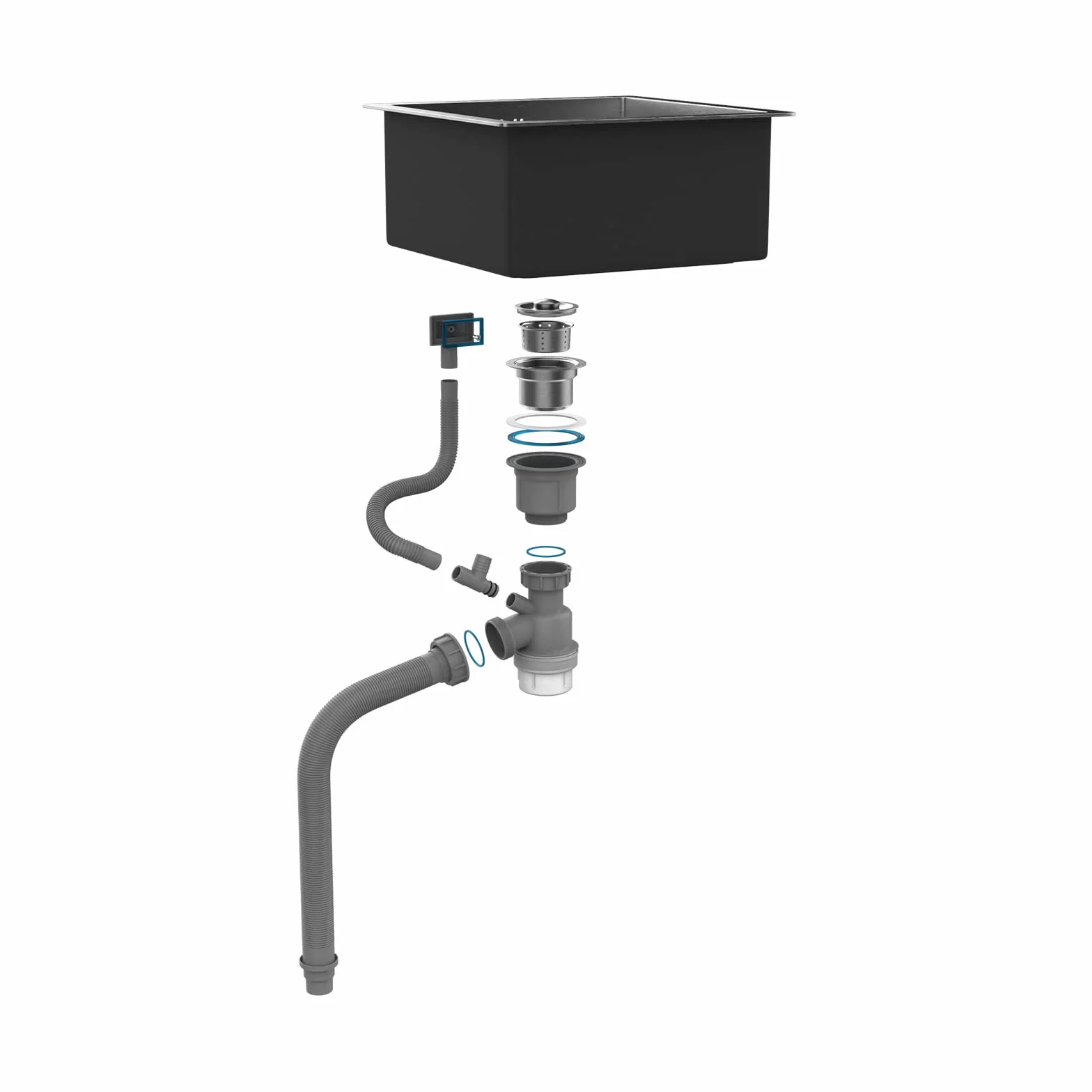 Ibergrif M84040 Évier de Cuisine 1 Bac Acier Inoxydable 40x40 cm Argent