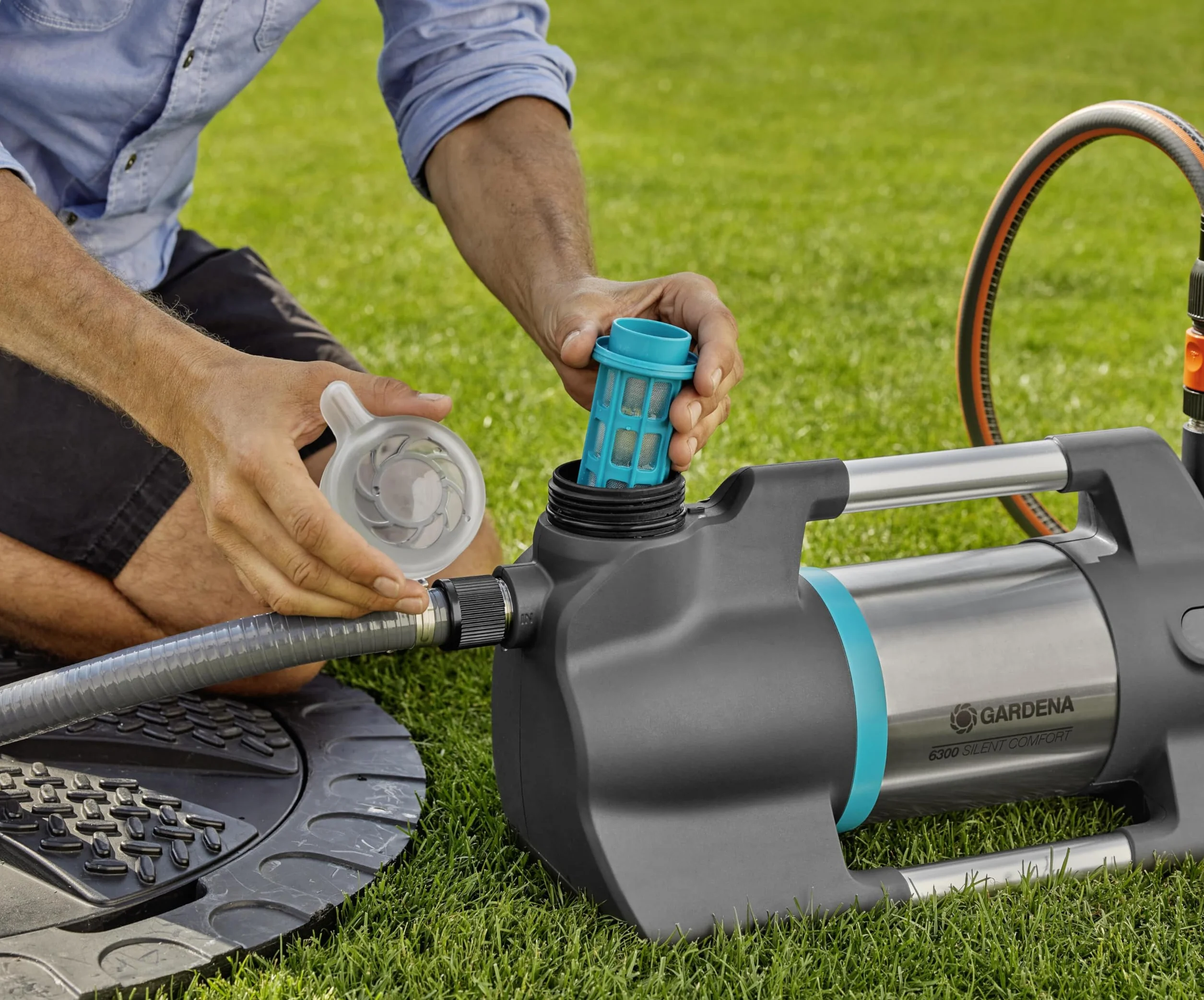 Gardena pompe de jardin 6300 SilentComfort pompe d'arrosage 6300 l/h acier inox anti-marche à sec étanche