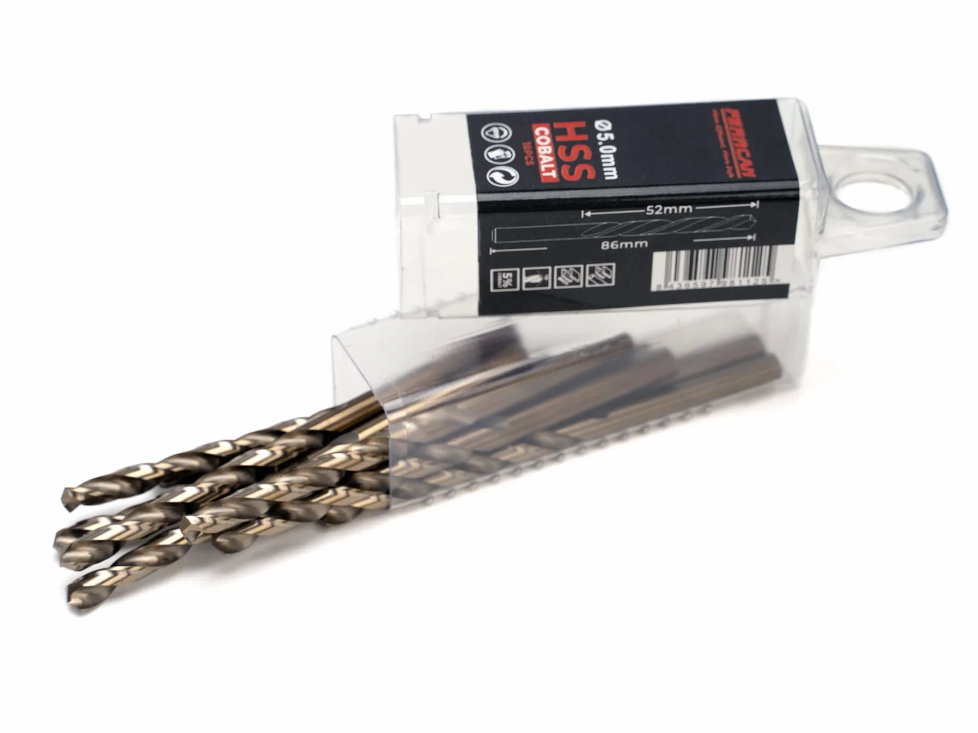 Forets métal HSS DIN338 M35 5% cobalt 5mm perçage inox acier 10 pièces
