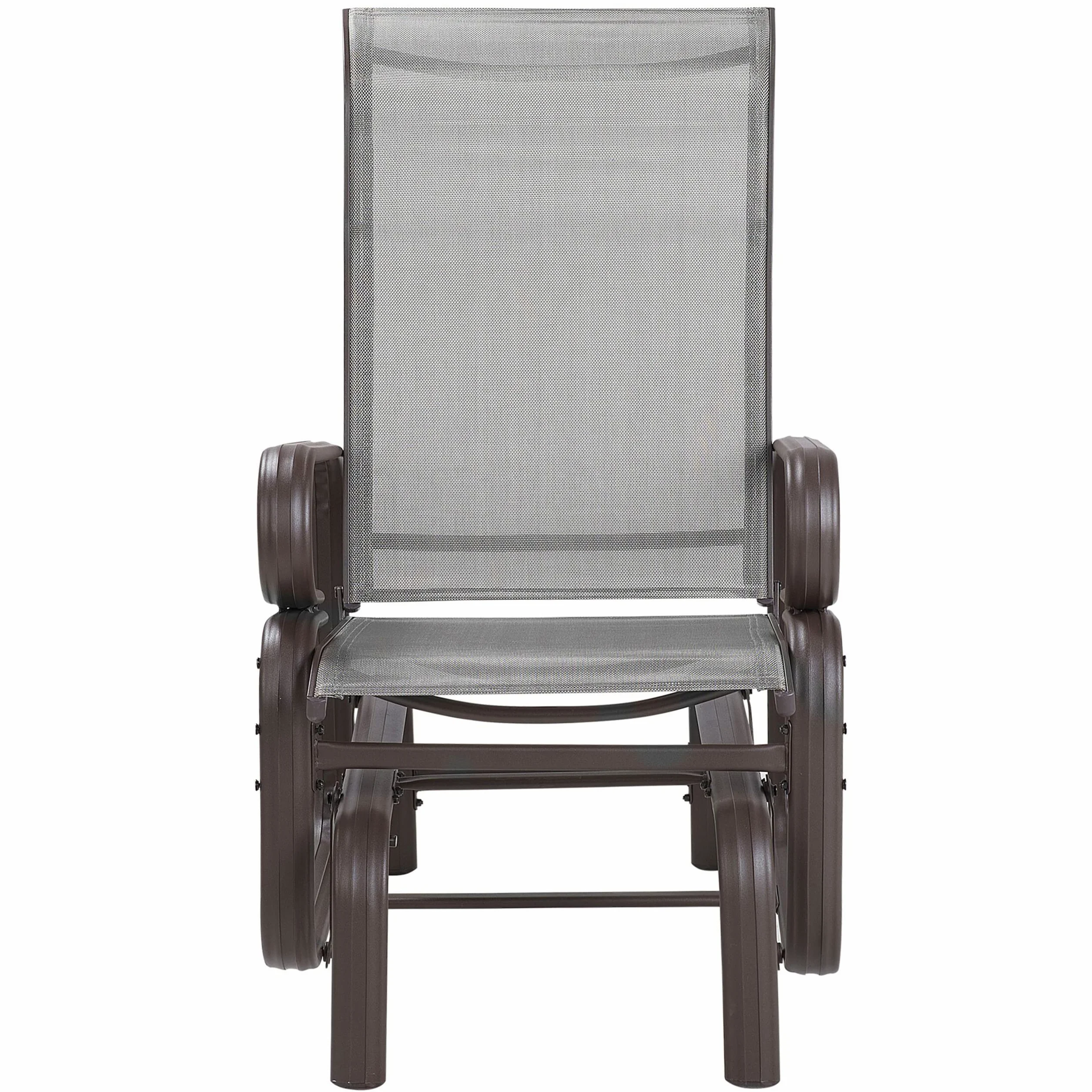Beliani Chaise Fauteuil à Bascule en Aluminium et Textile Marron Confortable Durable et Élégante pour Salon Jardin ou Terrasse au Style Moderne