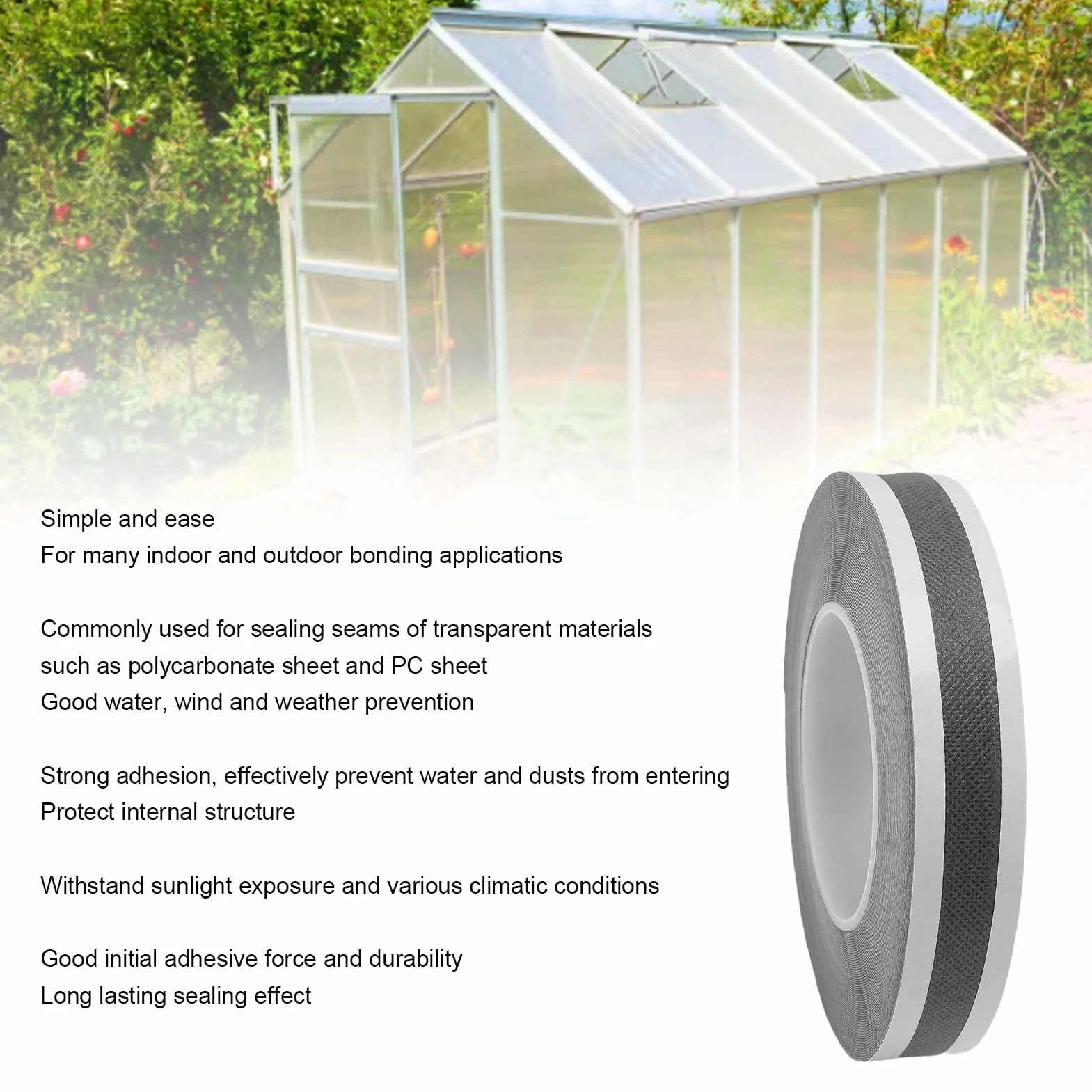 Ruban Adhésif pour Panneaux Solaires Yosoo Health Gear, Ruban de Montage en Polycarbonate, Résistant à l'Eau